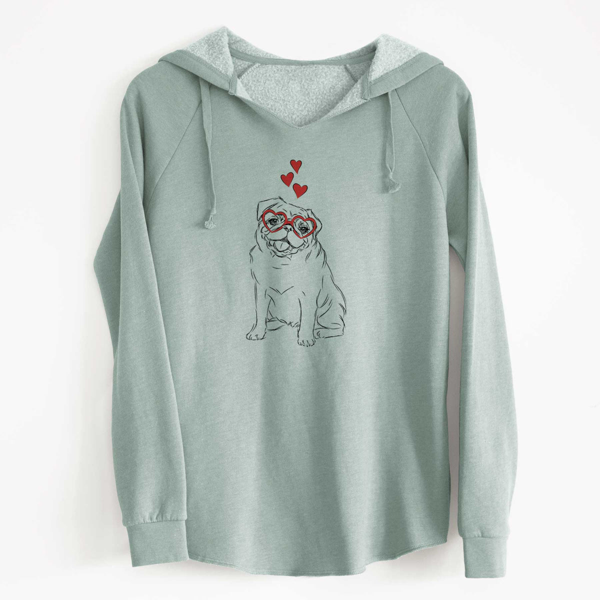 Valentine Higgins the Pug - Cali Wave Hooded Sweatshirt