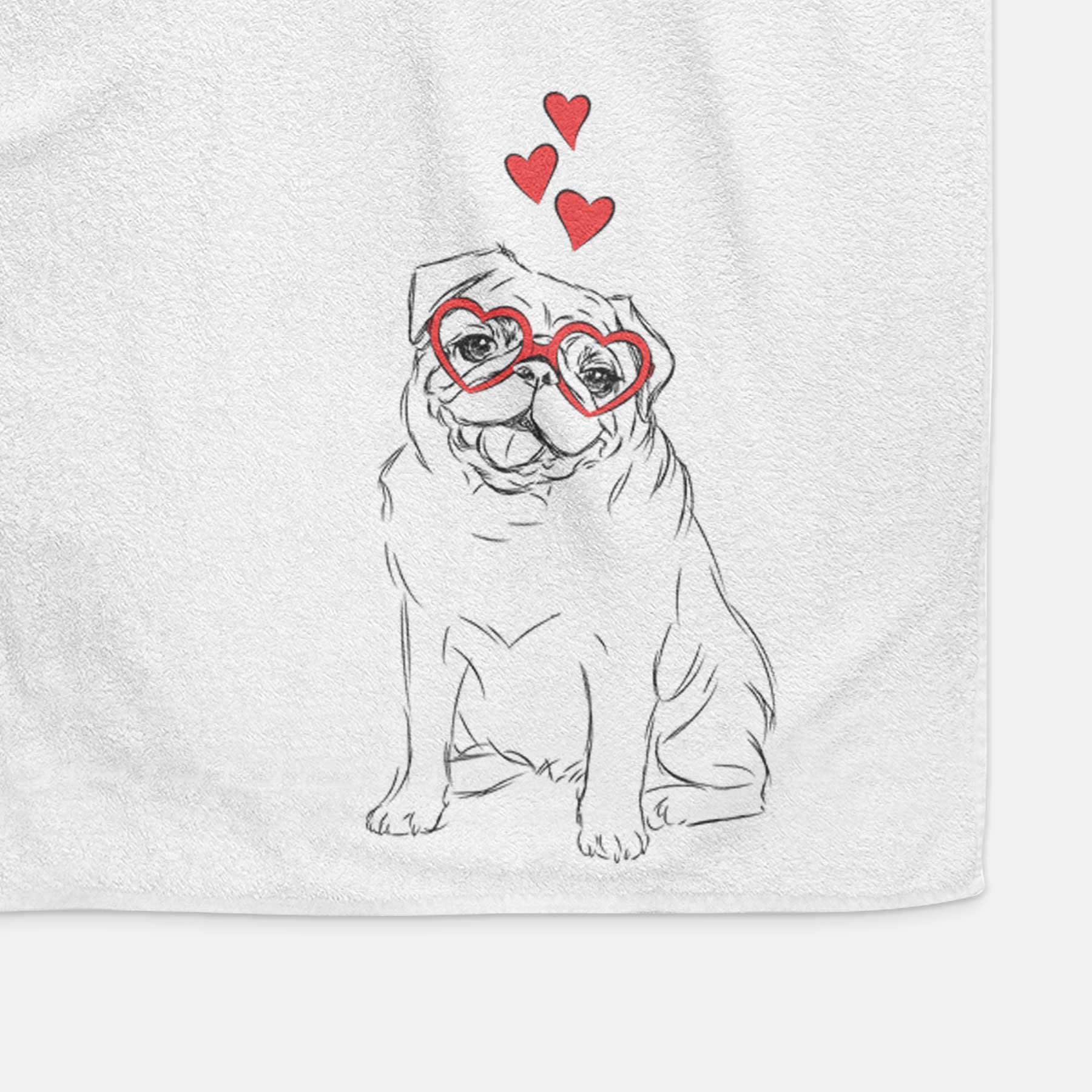 Higgins the Pug Decorative Hand Towel