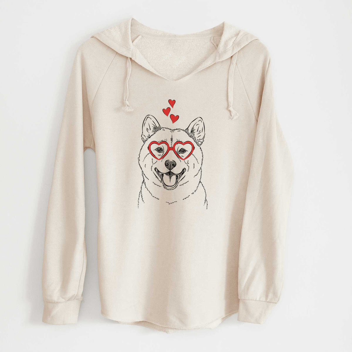 Valentine Hiro the Shiba Inu - Cali Wave Hooded Sweatshirt
