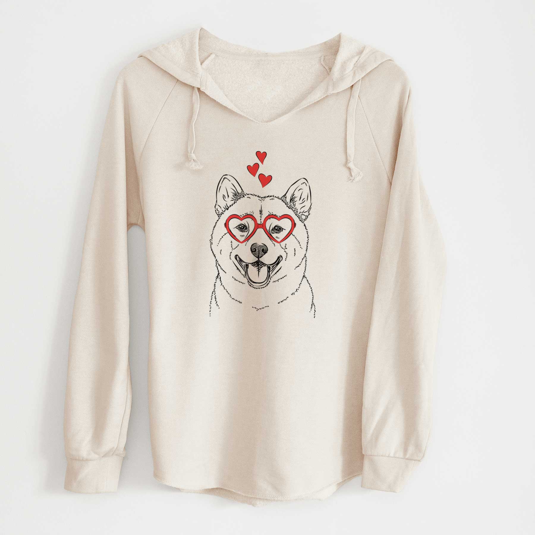 Valentine Hiro the Shiba Inu - Cali Wave Hooded Sweatshirt