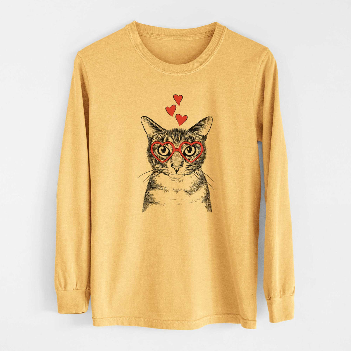 Valentine Hobbes the Tabby Cat - Heavyweight 100% Cotton Long Sleeve