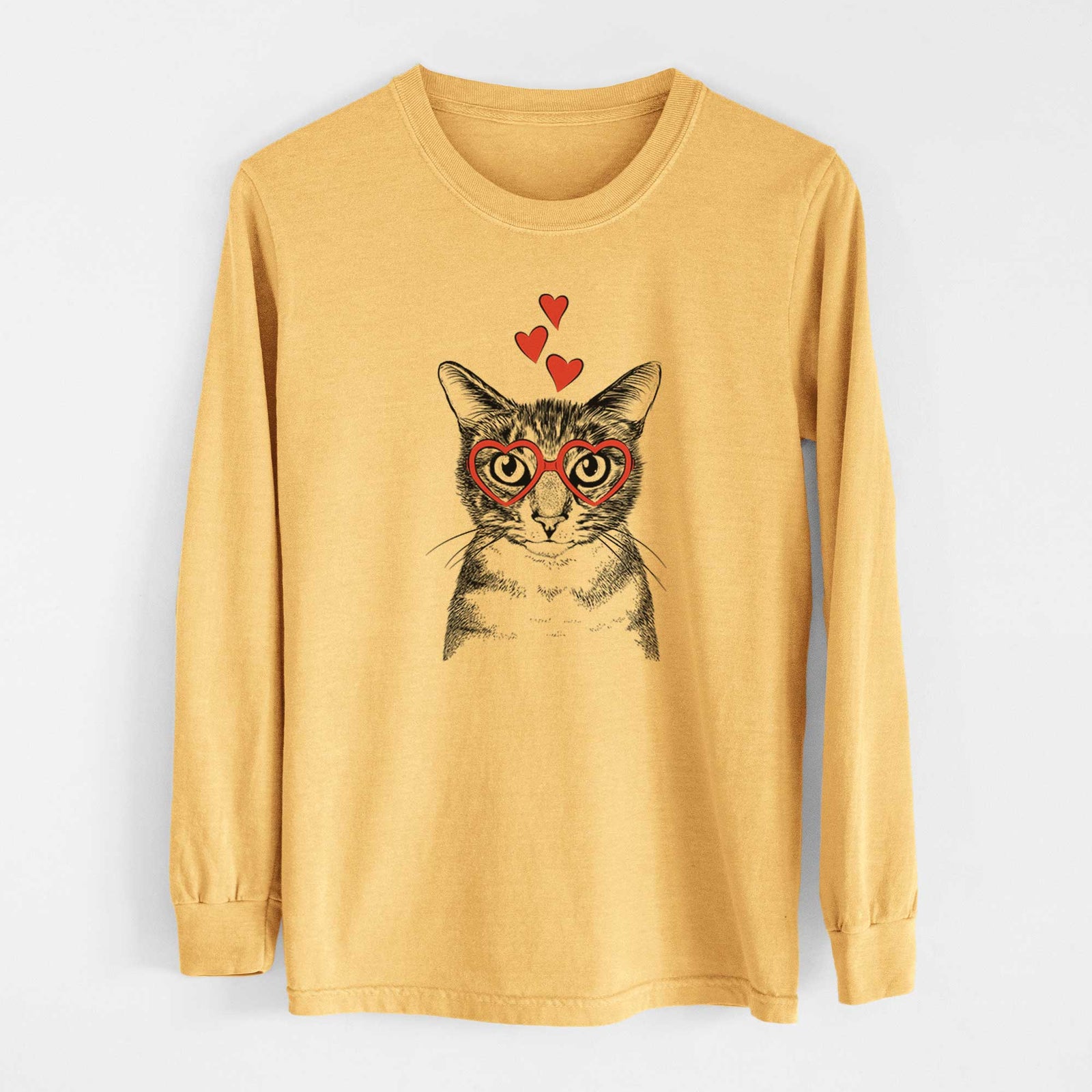 Valentine Hobbes the Tabby Cat - Heavyweight 100% Cotton Long Sleeve