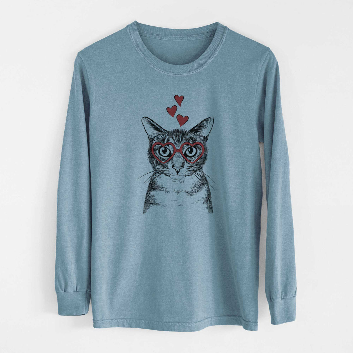 Valentine Hobbes the Tabby Cat - Heavyweight 100% Cotton Long Sleeve