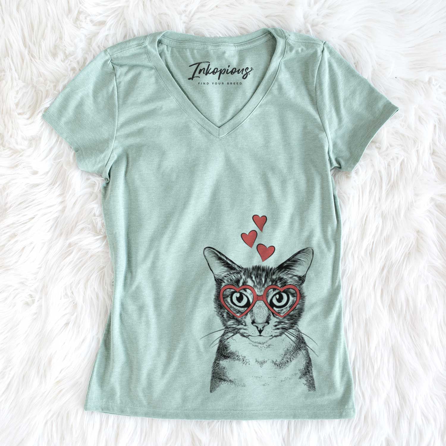 Valentine Hobbes the Tabby Cat - Women's V-neck Shirt