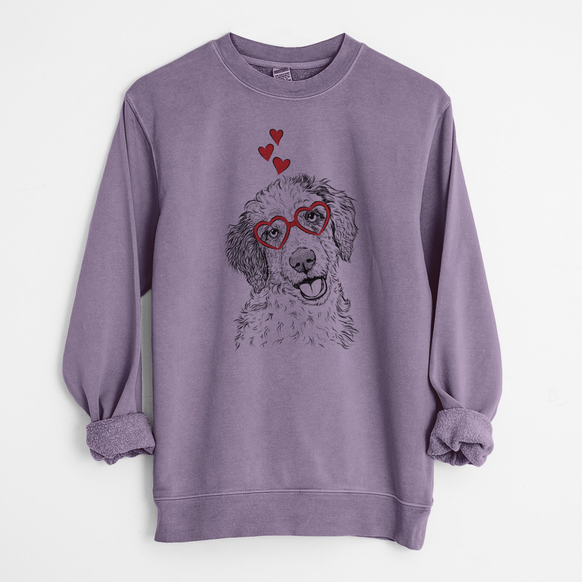 Valentine Hoge the Aussiedoodle - Unisex Pigment Dyed Crew Sweatshirt