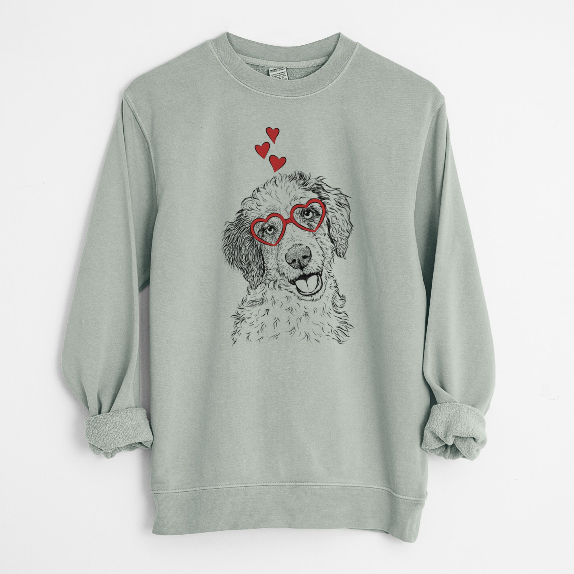 Valentine Hoge the Aussiedoodle - Unisex Pigment Dyed Crew Sweatshirt