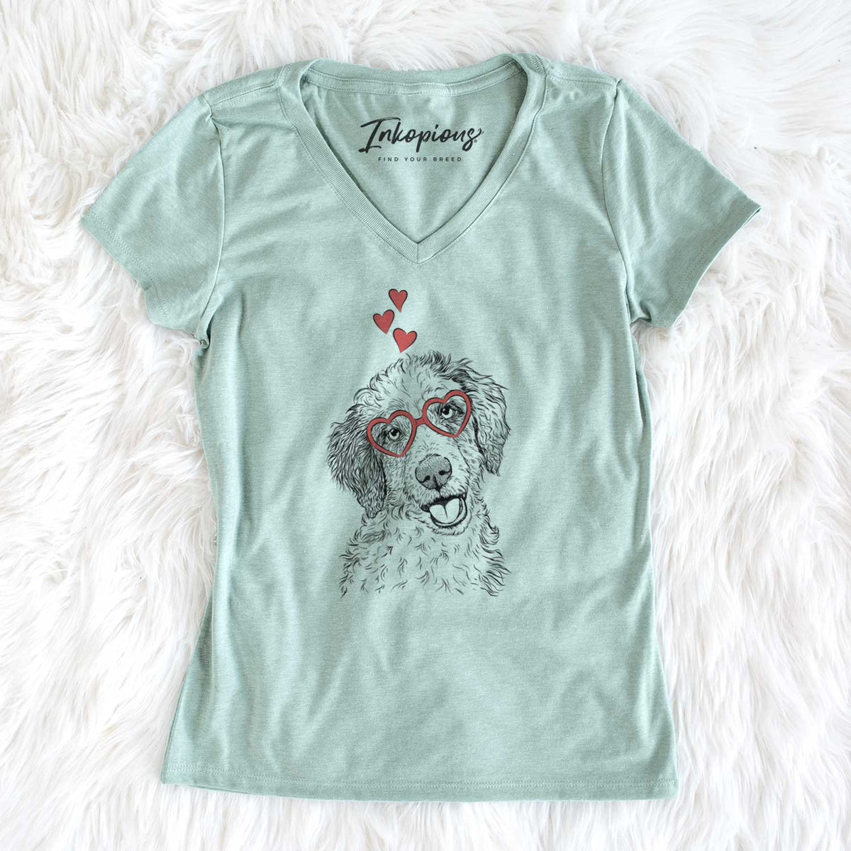 Valentine Hoge the Aussiedoodle - Women's V-neck Shirt