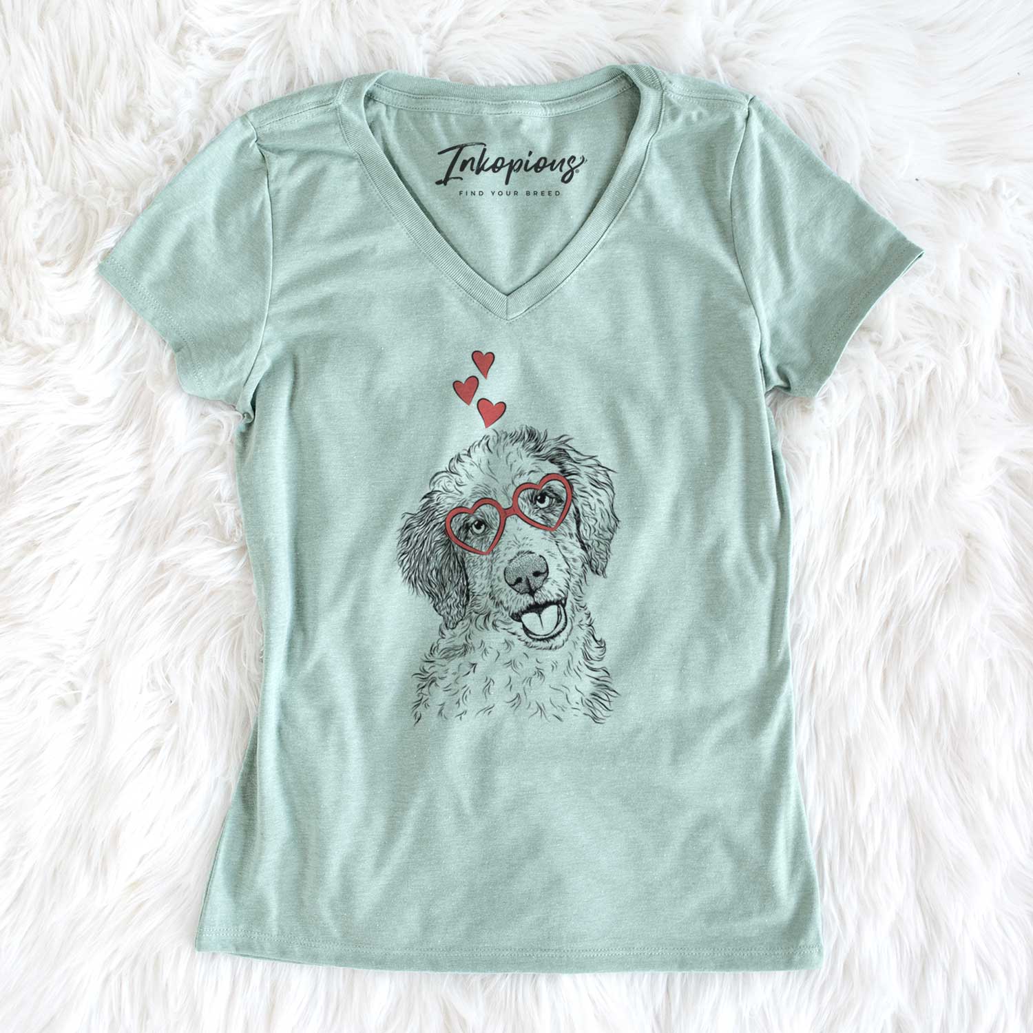 Valentine Hoge the Aussiedoodle - Women's V-neck Shirt