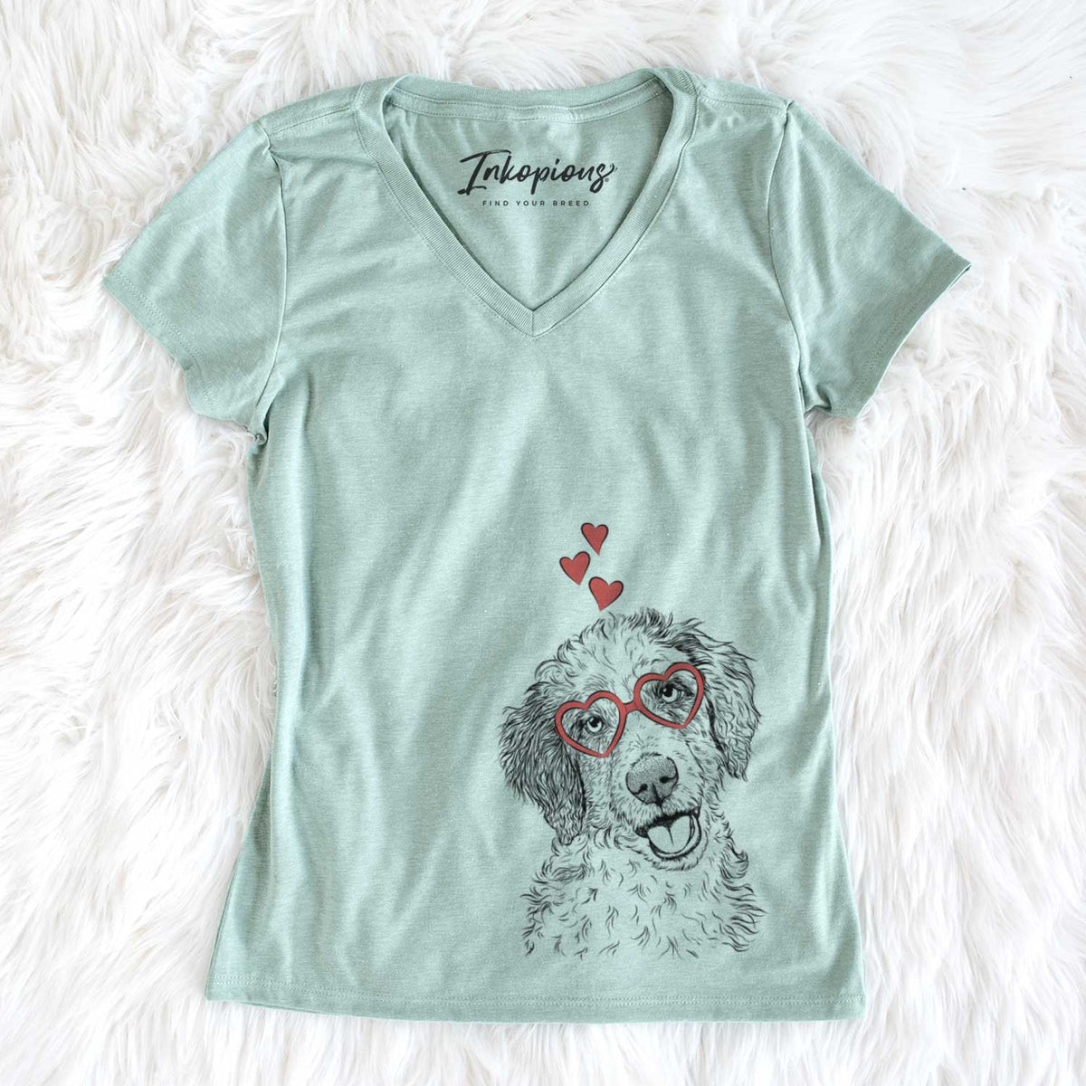 Valentine Hoge the Aussiedoodle - Women&#39;s V-neck Shirt