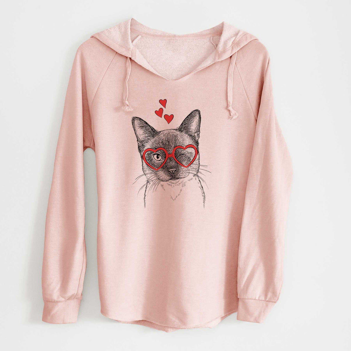 Valentine Hoggle the Siamese Cat - Cali Wave Hooded Sweatshirt