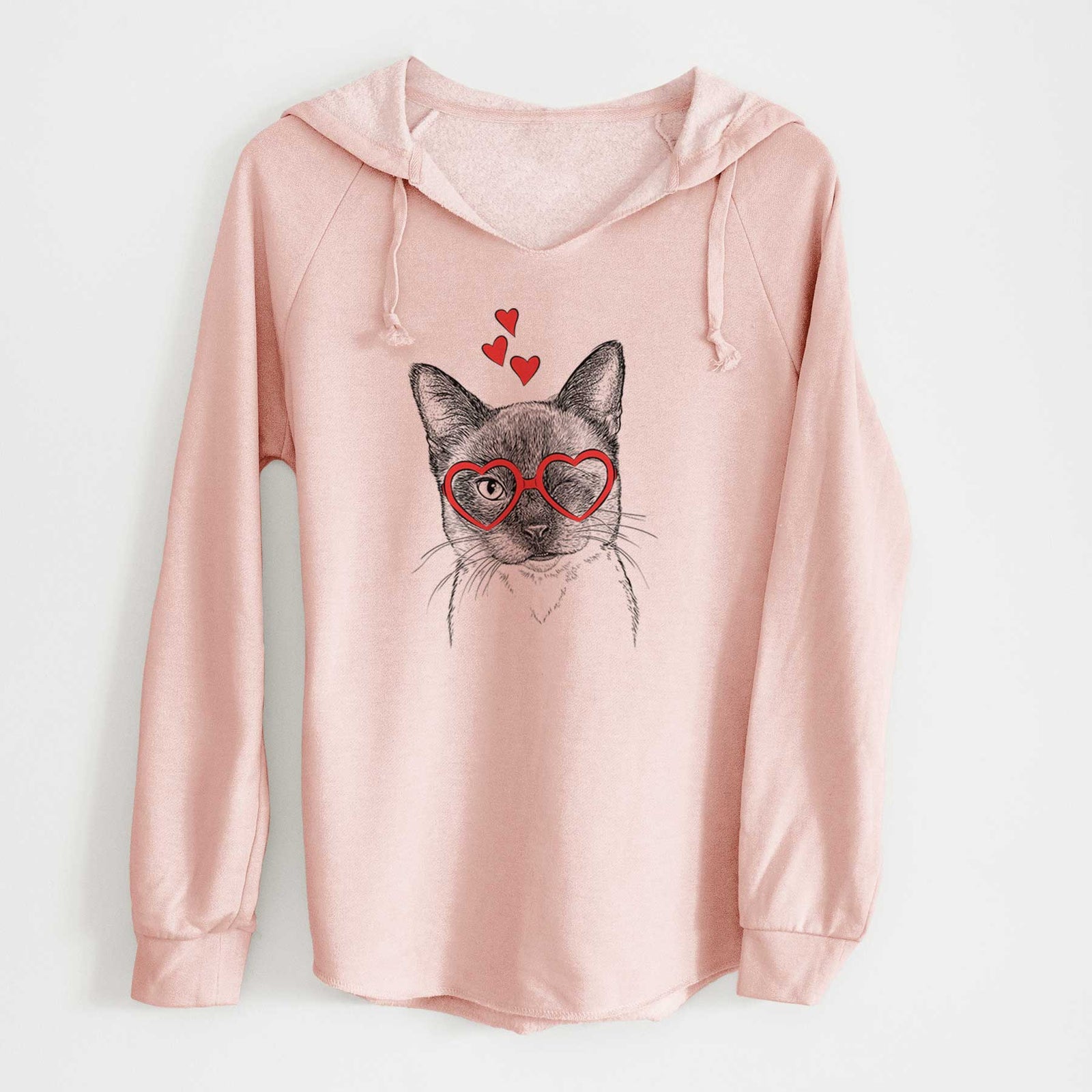 Valentine Hoggle the Siamese Cat - Cali Wave Hooded Sweatshirt