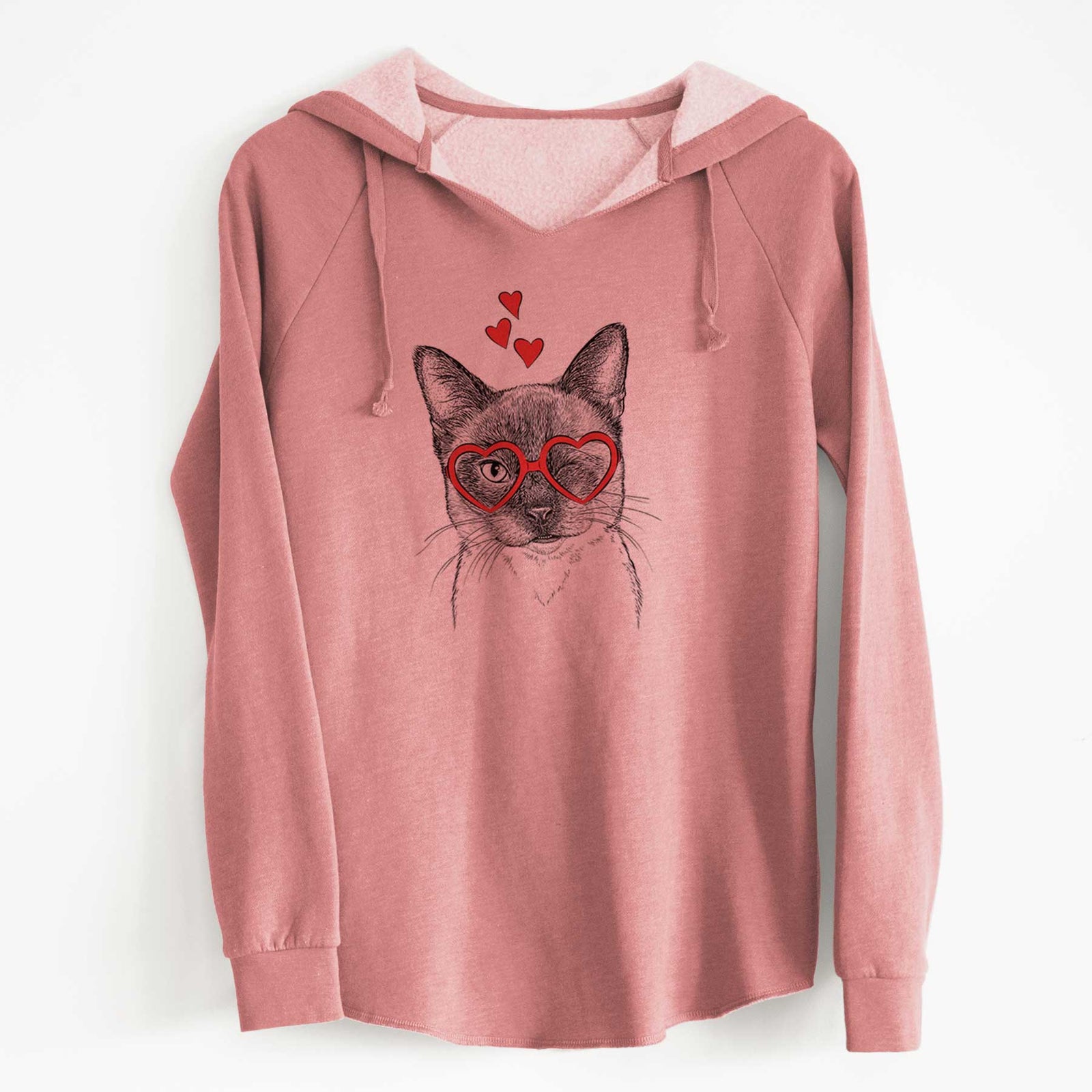 Valentine Hoggle the Siamese Cat - Cali Wave Hooded Sweatshirt
