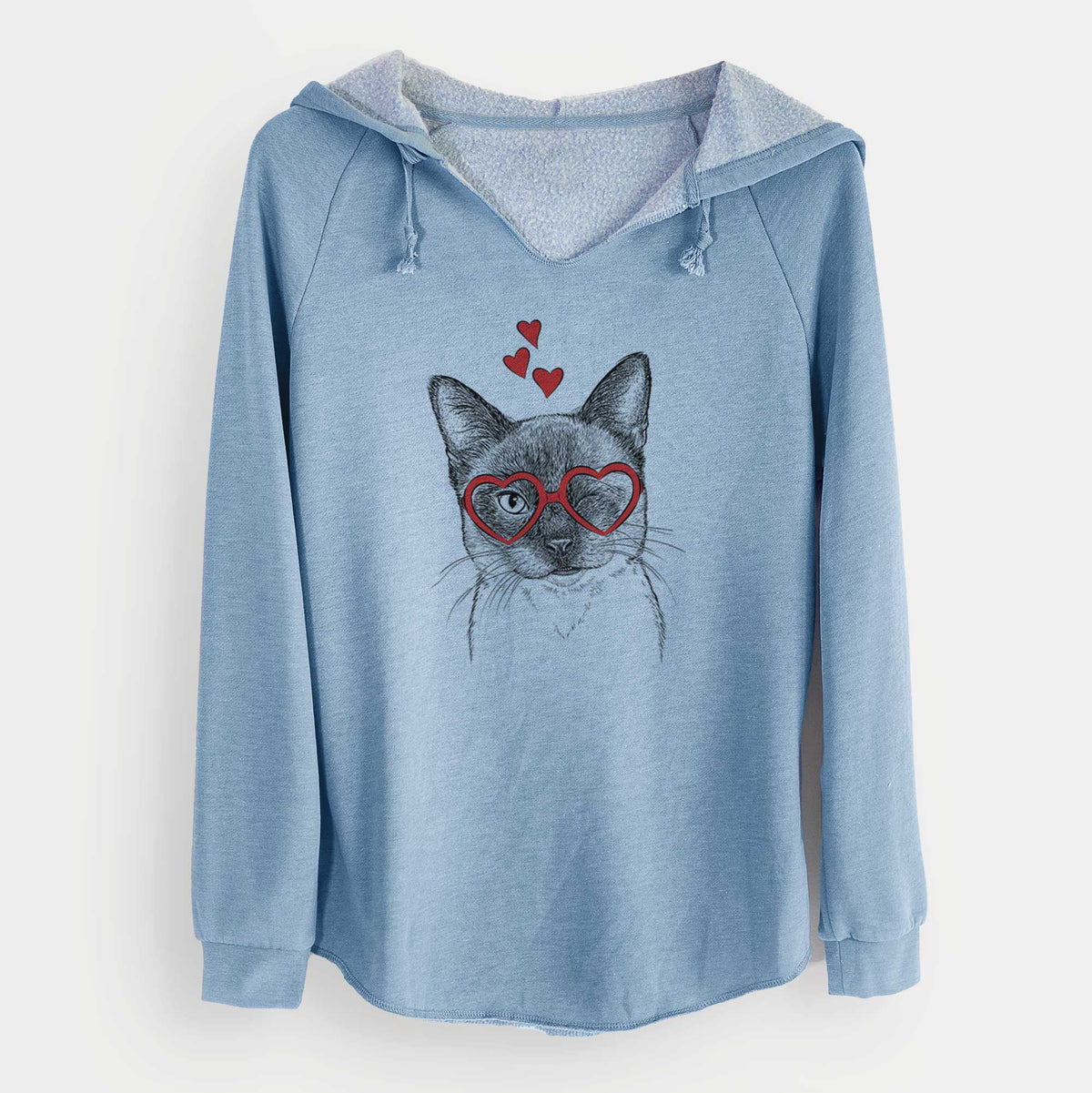 Valentine Hoggle the Siamese Cat - Cali Wave Hooded Sweatshirt