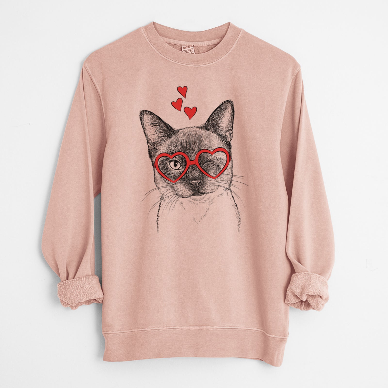 Valentine Hoggle the Siamese Cat - Unisex Pigment Dyed Crew Sweatshirt