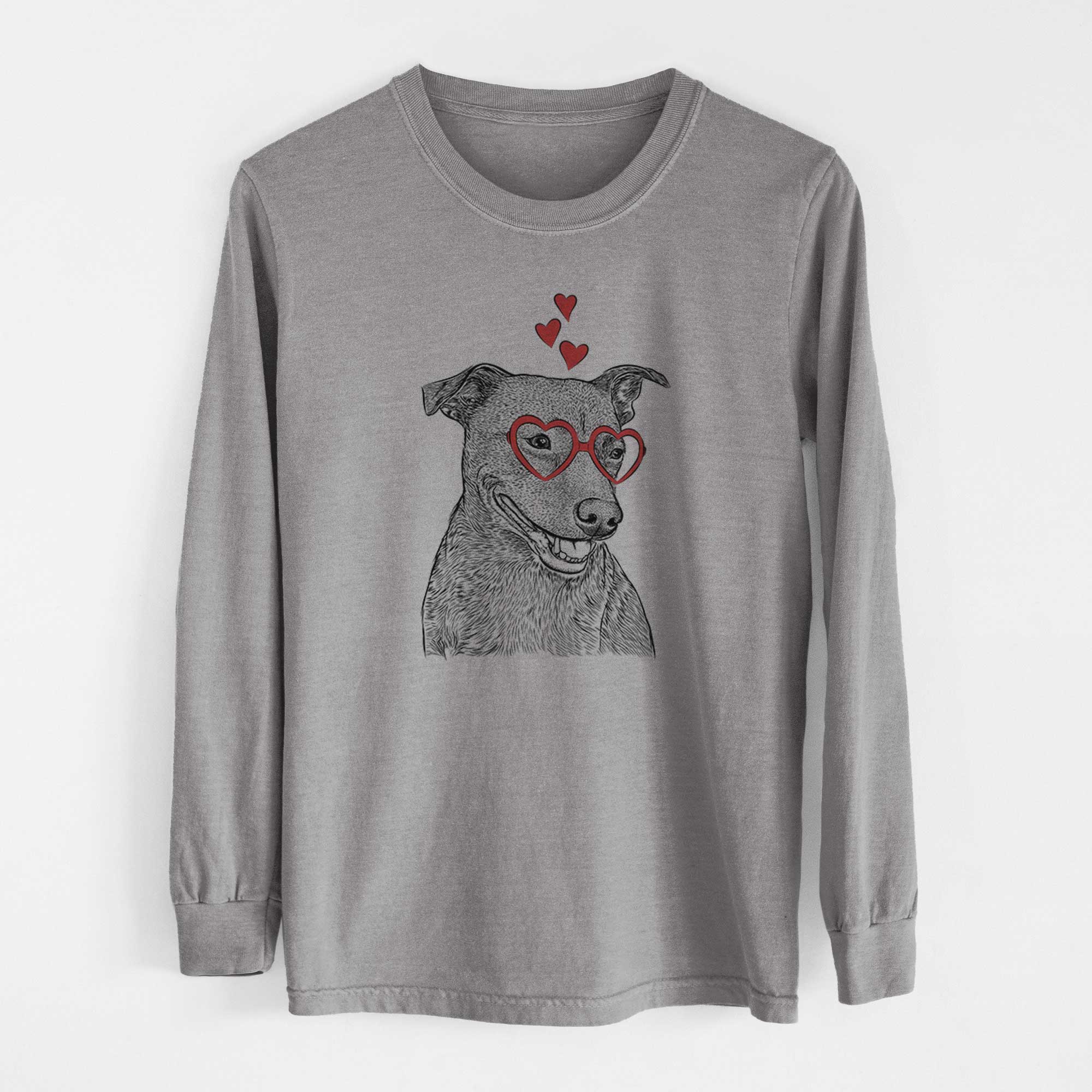 Valentine Honey the Lab Pit Mix - Heavyweight 100% Cotton Long Sleeve