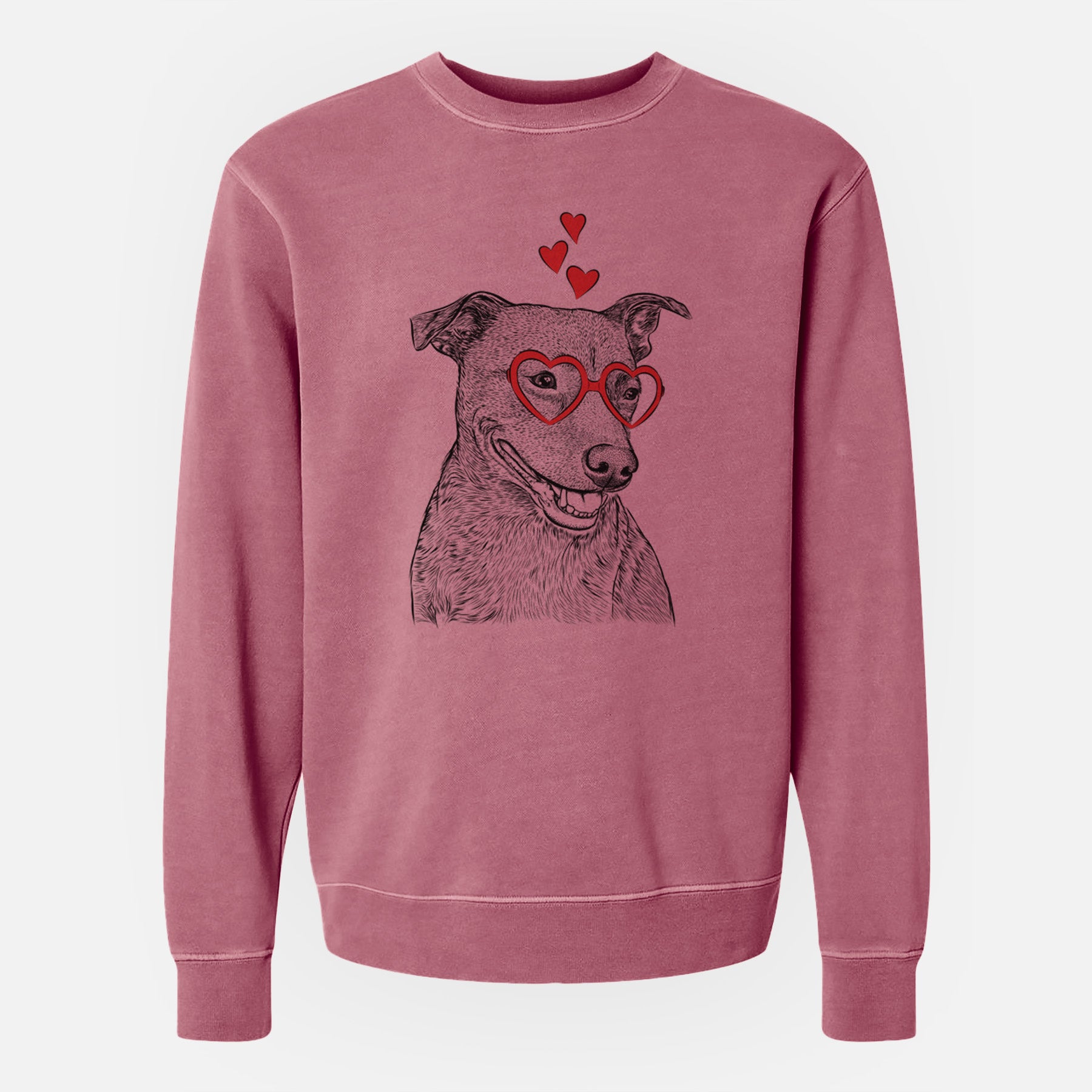 Valentine Honey the Lab Pit Mix - Unisex Pigment Dyed Crew Sweatshirt