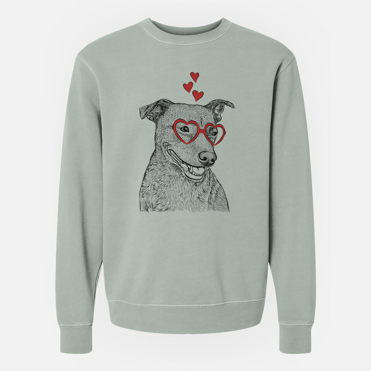 Valentine Honey the Lab Pit Mix - Unisex Pigment Dyed Crew Sweatshirt