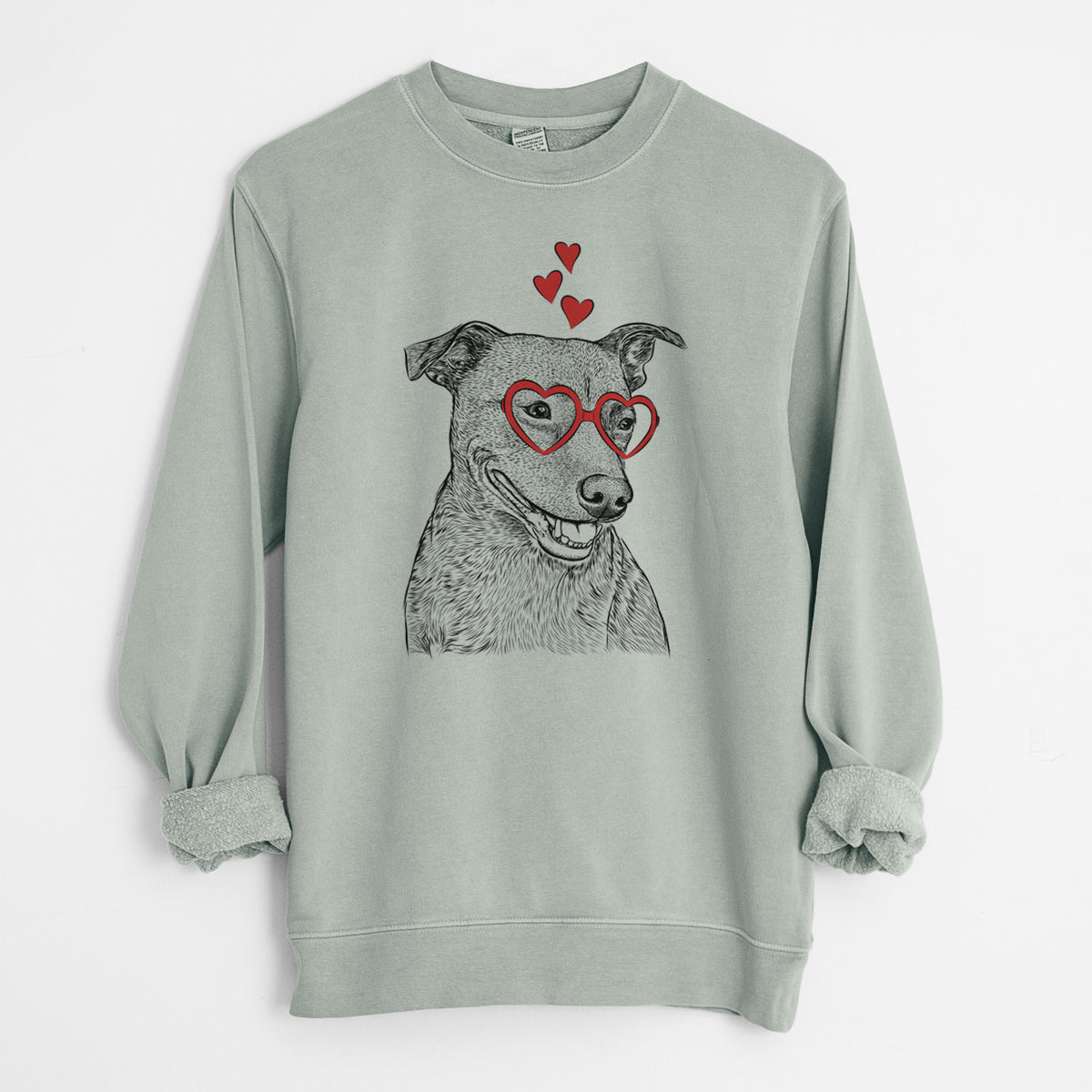 Valentine Honey the Lab Pit Mix - Unisex Pigment Dyed Crew Sweatshirt