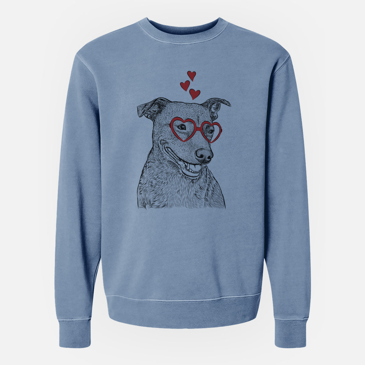 Valentine Honey the Lab Pit Mix - Unisex Pigment Dyed Crew Sweatshirt