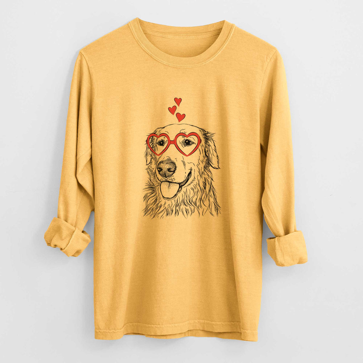 Valentine Hopper the Golden Retriever - Heavyweight 100% Cotton Long Sleeve