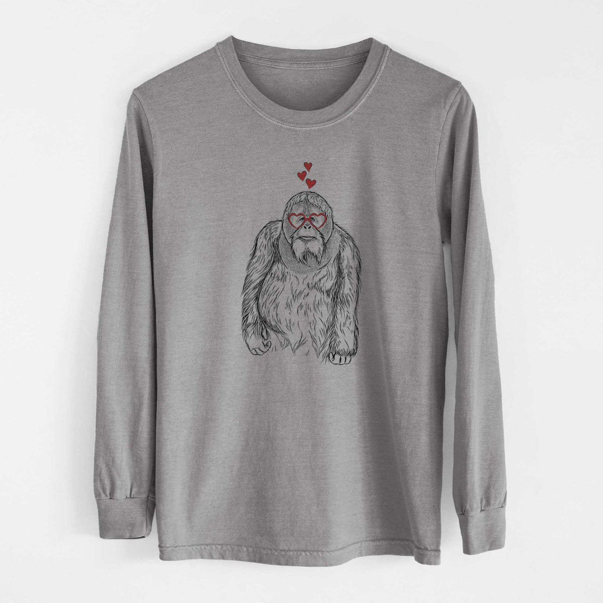 Valentine Horace the Male Orangutan - Heavyweight 100% Cotton Long Sleeve