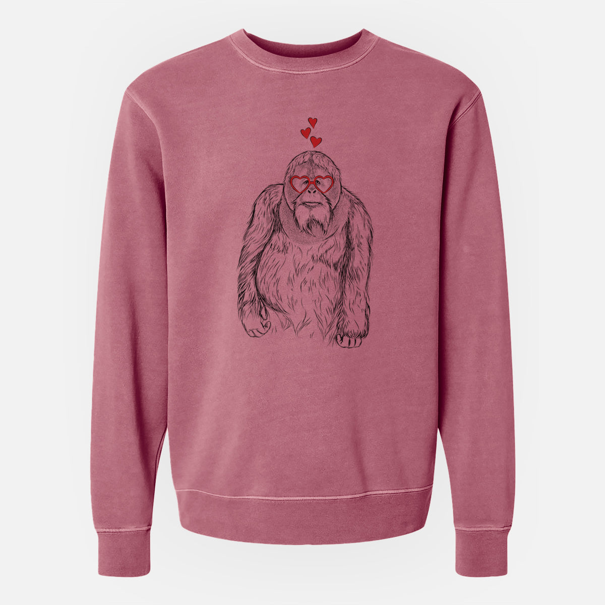 Valentine Horace the Male Orangutan - Unisex Pigment Dyed Crew Sweatshirt