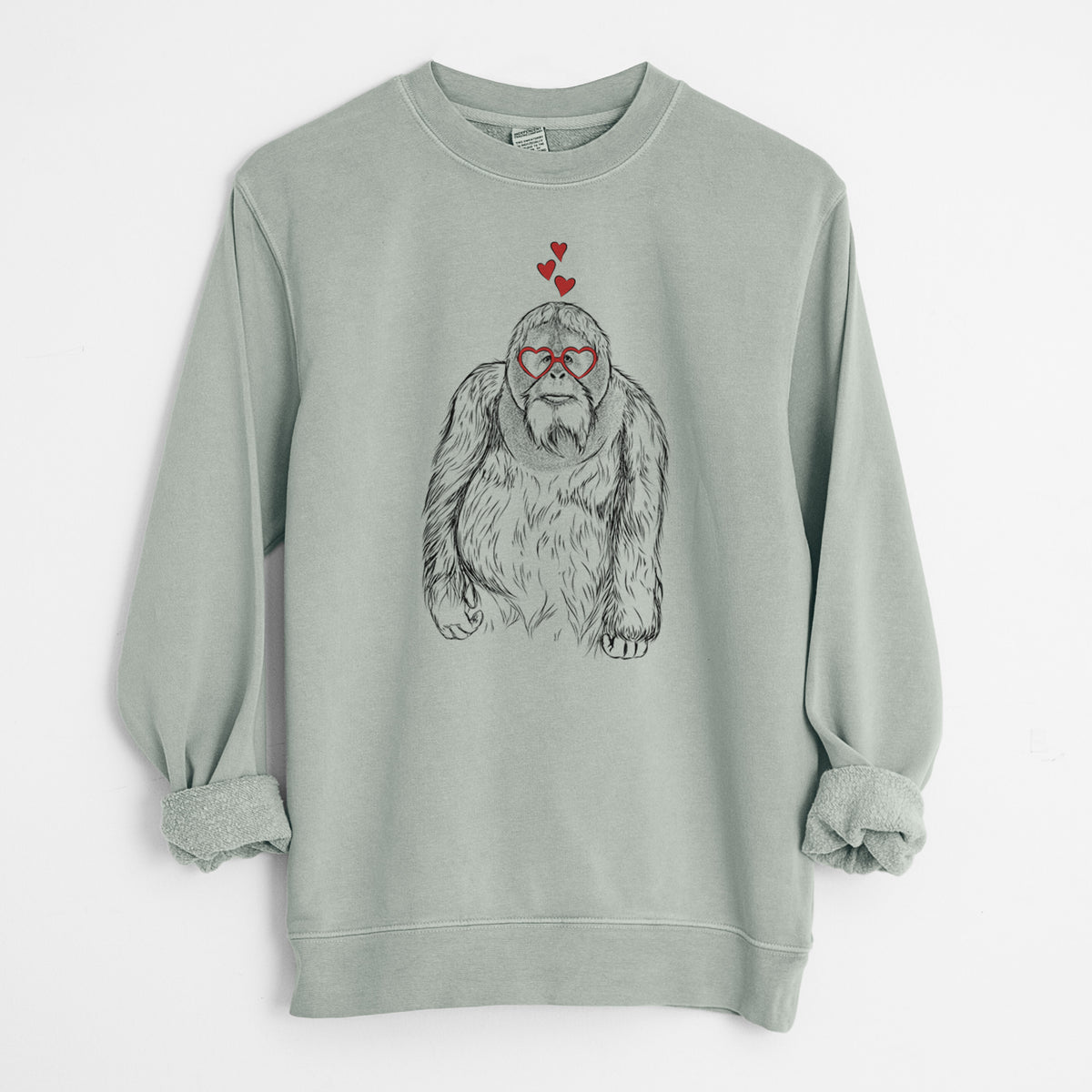 Valentine Horace the Male Orangutan - Unisex Pigment Dyed Crew Sweatshirt