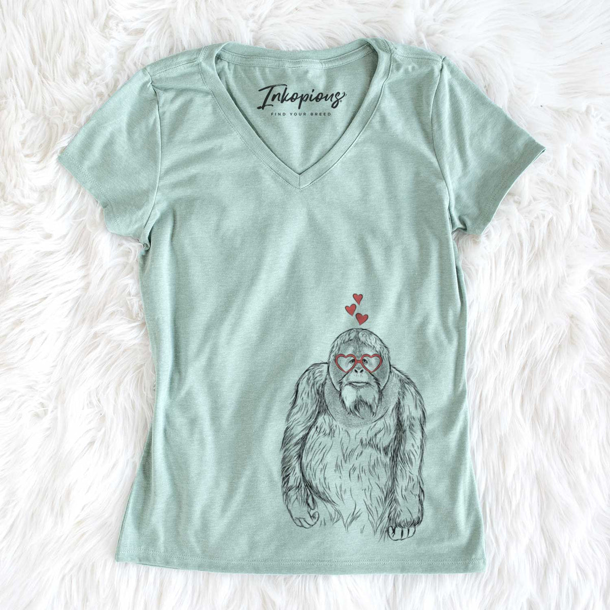 Valentine Horace the Male Orangutan - Women&#39;s V-neck Shirt