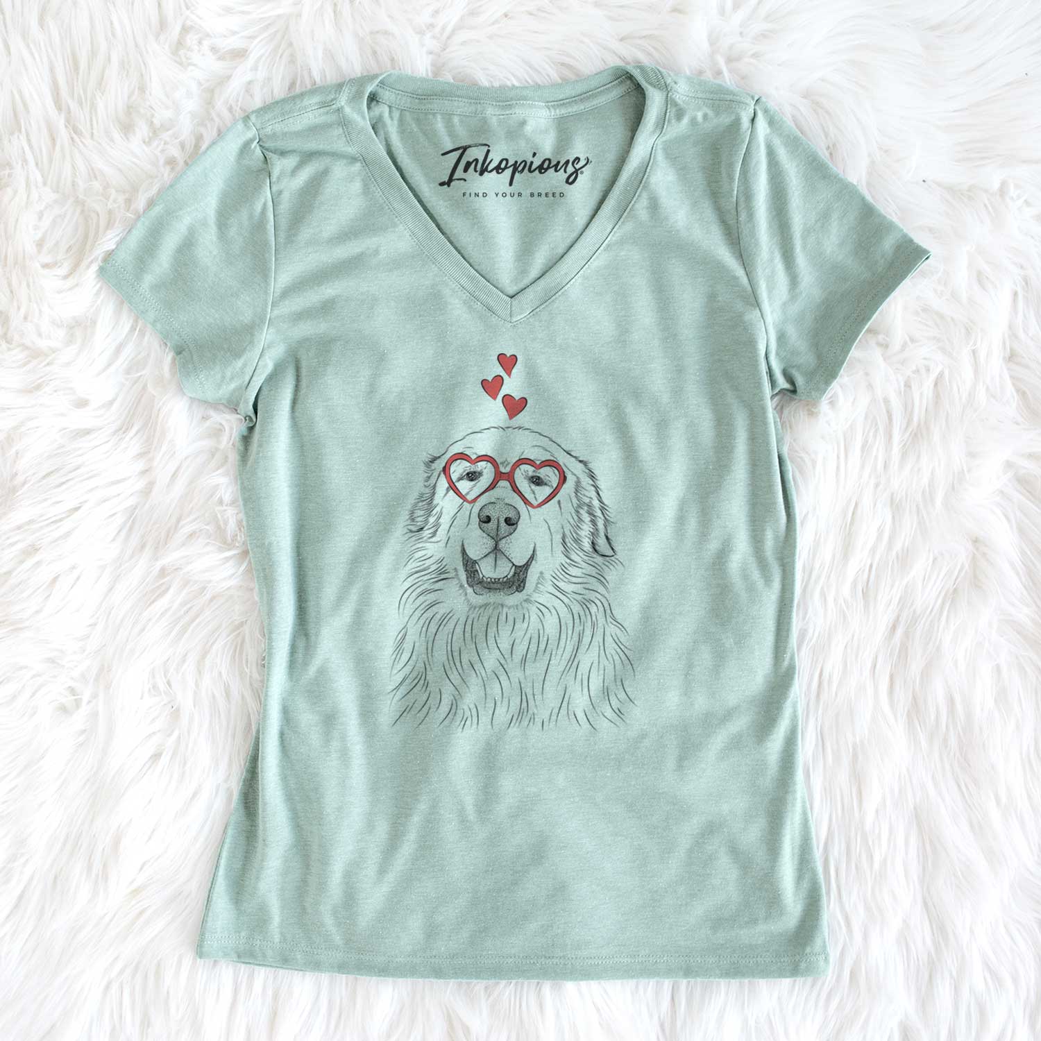 Valentine Horton the Great Pyrenees - Women's V-neck Shirt