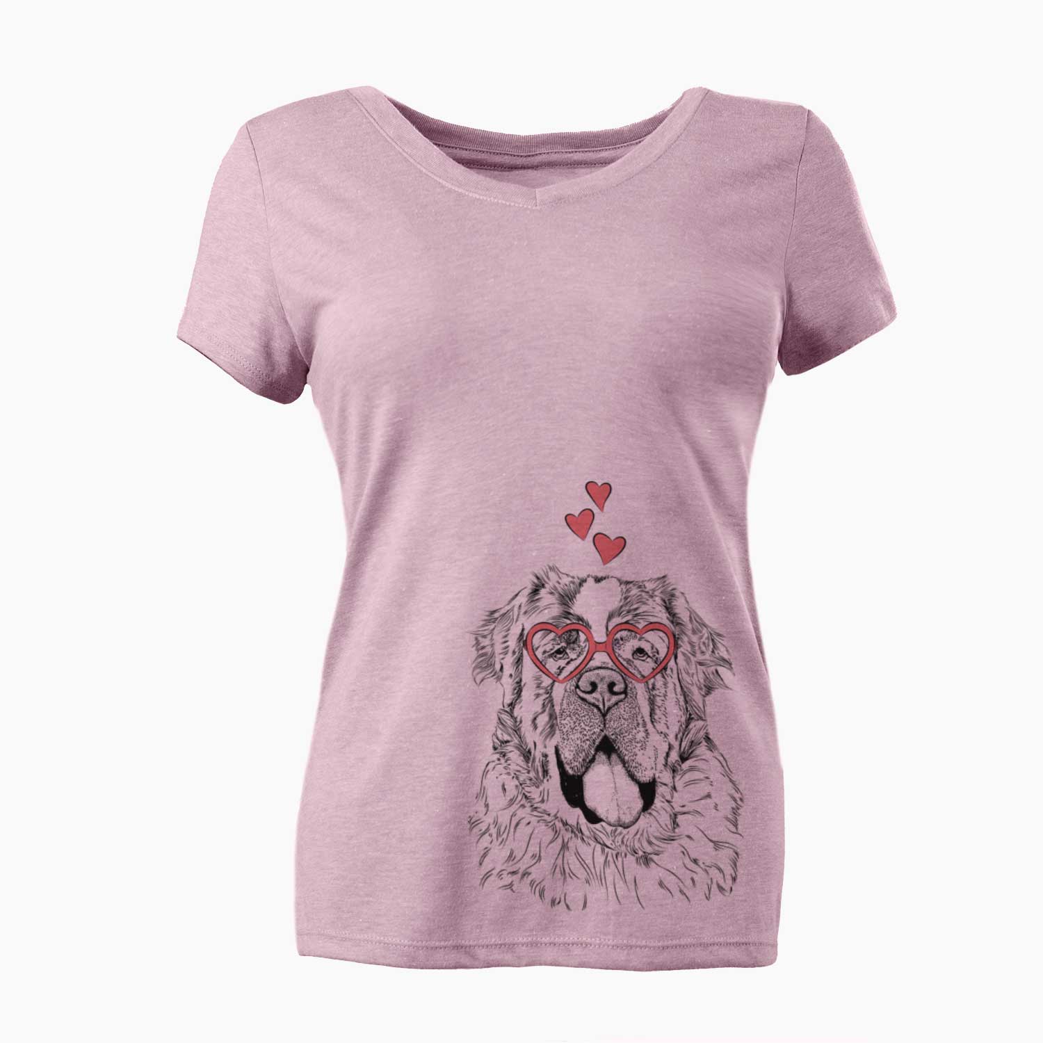 Valentine Hoss the Saint Bernard - Women's V-neck Shirt