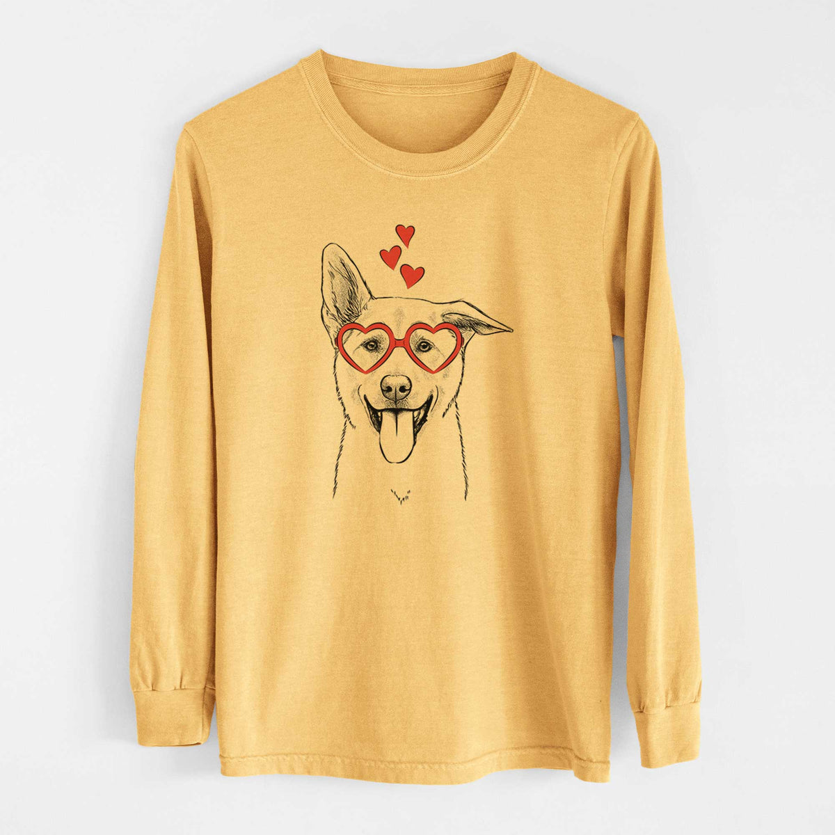 Valentine Hoya the Korean Jindo - Heavyweight 100% Cotton Long Sleeve