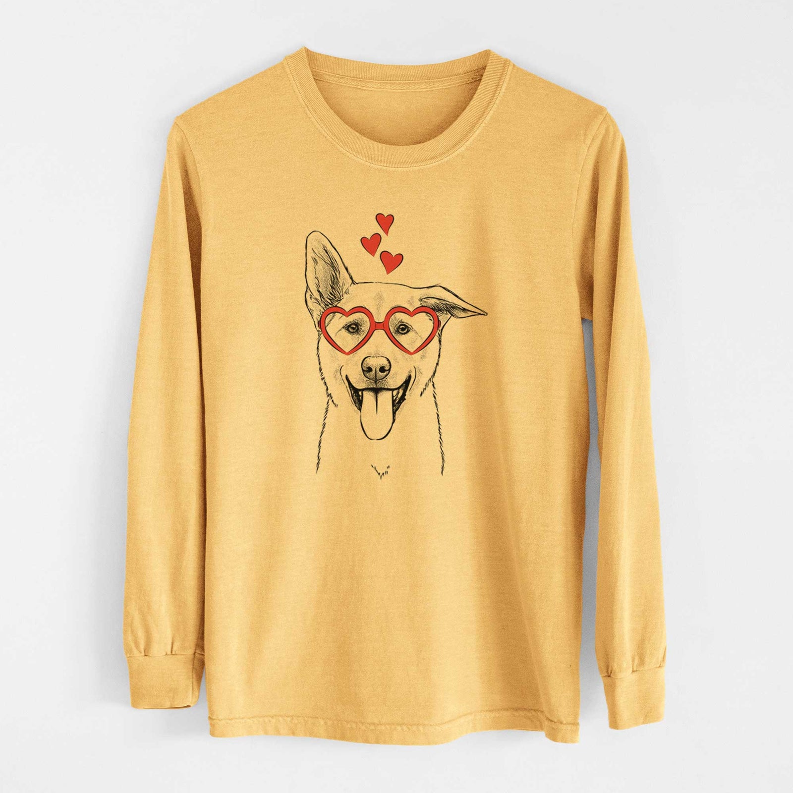 Valentine Hoya the Korean Jindo - Heavyweight 100% Cotton Long Sleeve