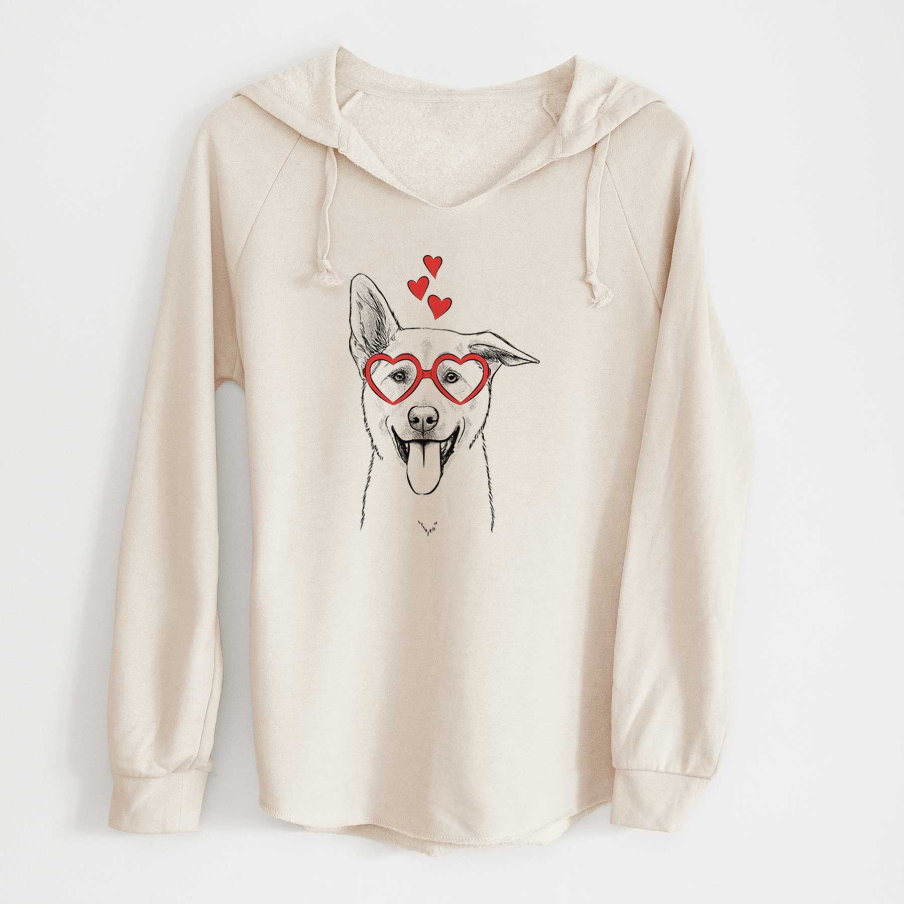 Valentine Hoya the Korean Jindo - Cali Wave Hooded Sweatshirt