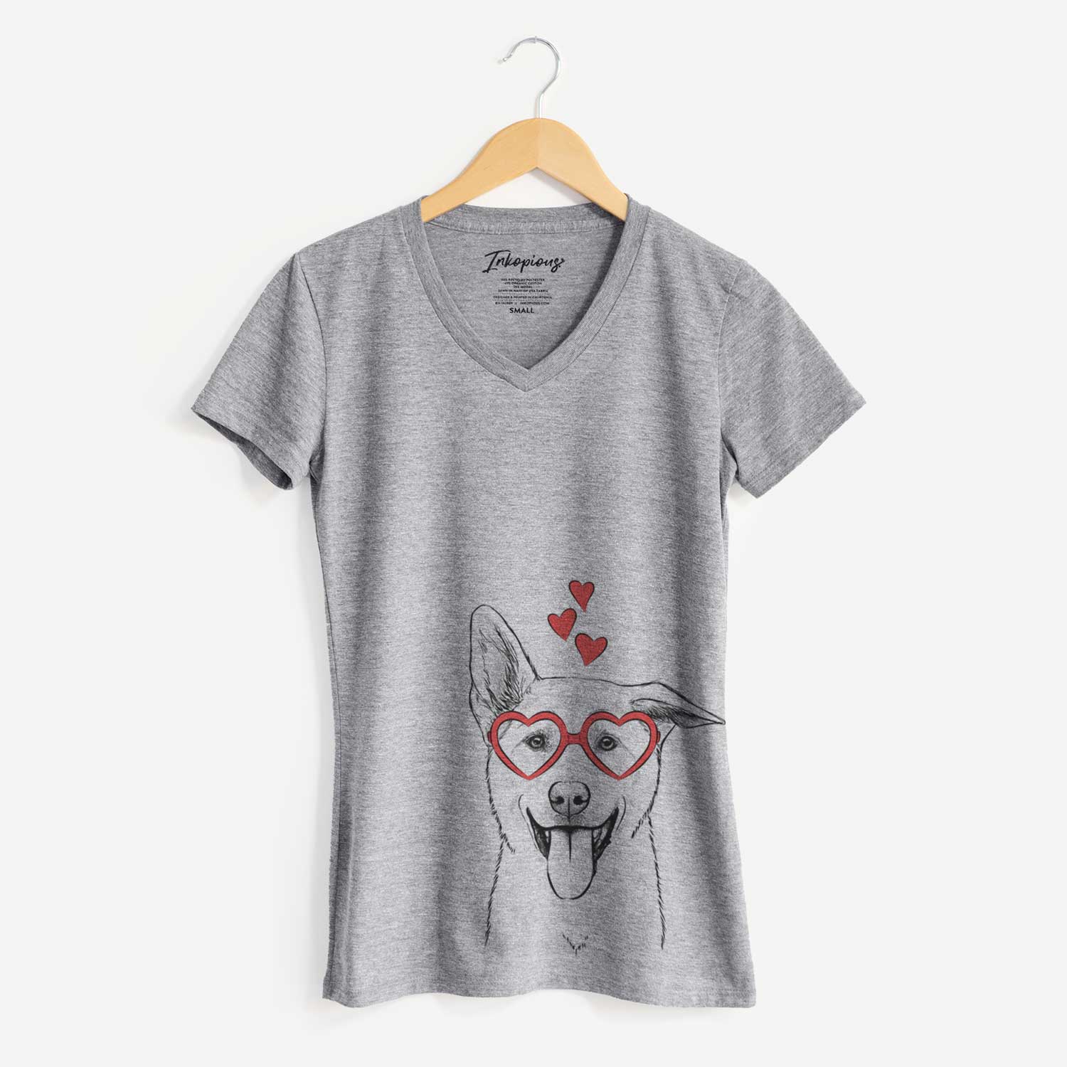 Valentine Hoya the Korean Jindo - Women's V-neck Shirt