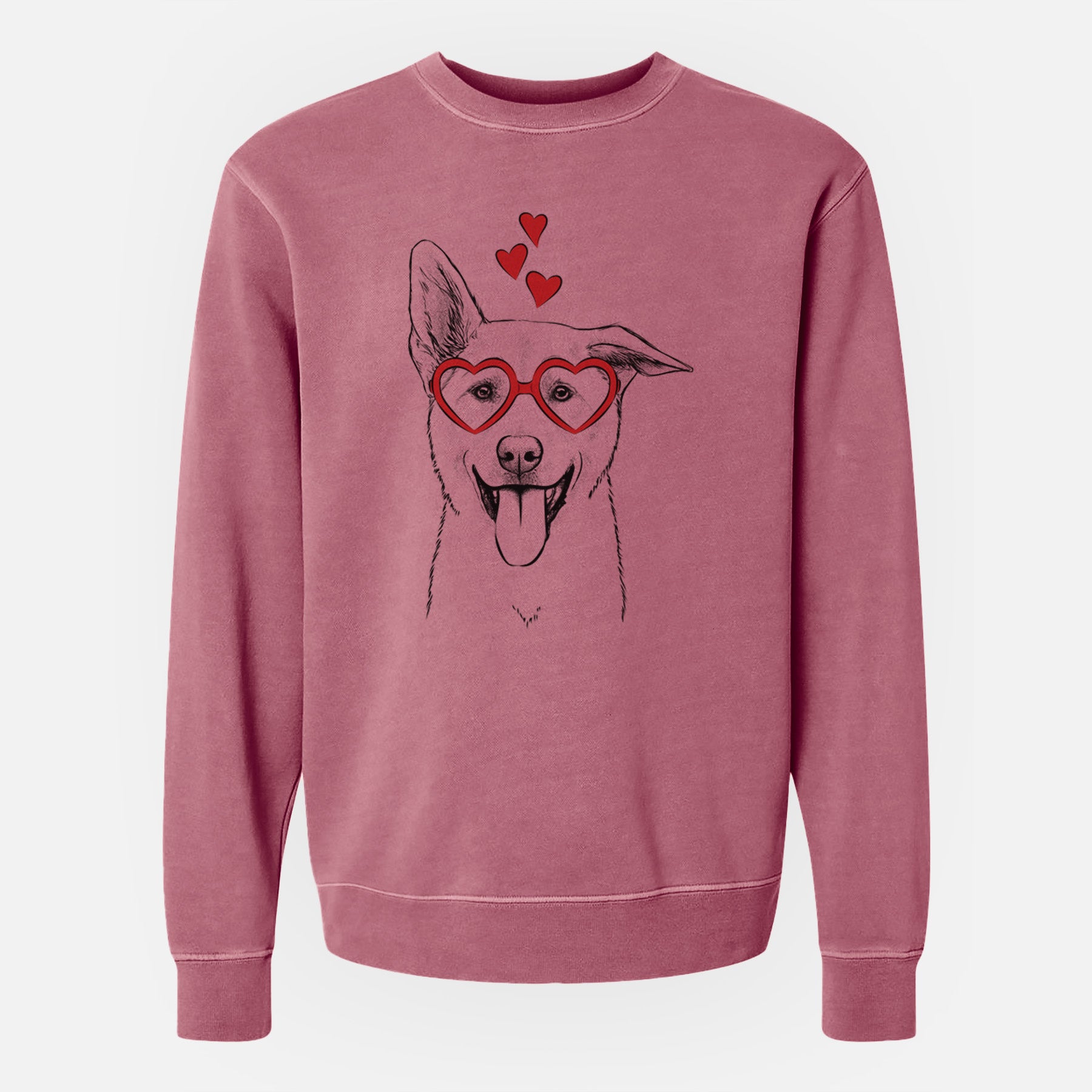 Valentine Hoya the Korean Jindo - Unisex Pigment Dyed Crew Sweatshirt