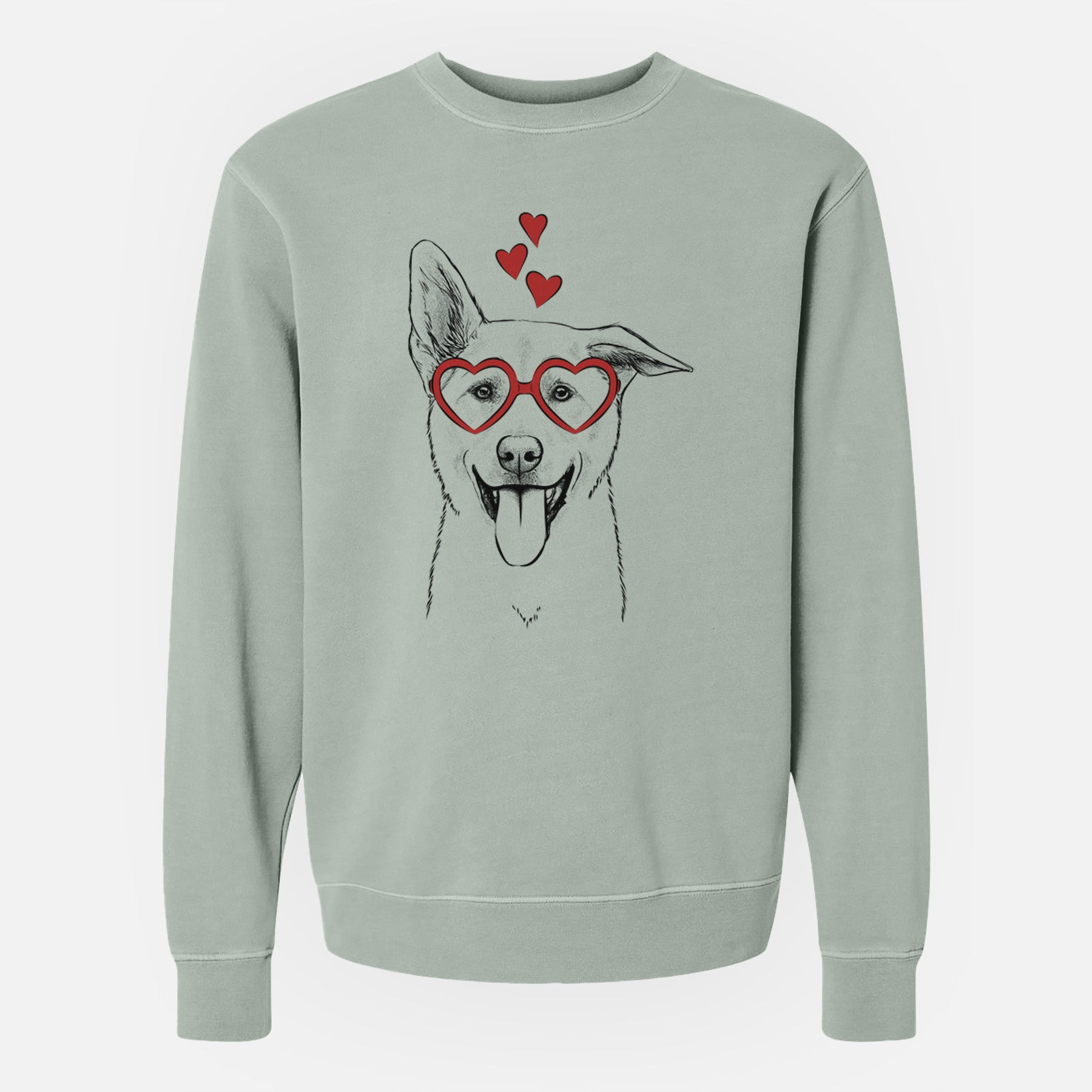 Valentine Hoya the Korean Jindo - Unisex Pigment Dyed Crew Sweatshirt