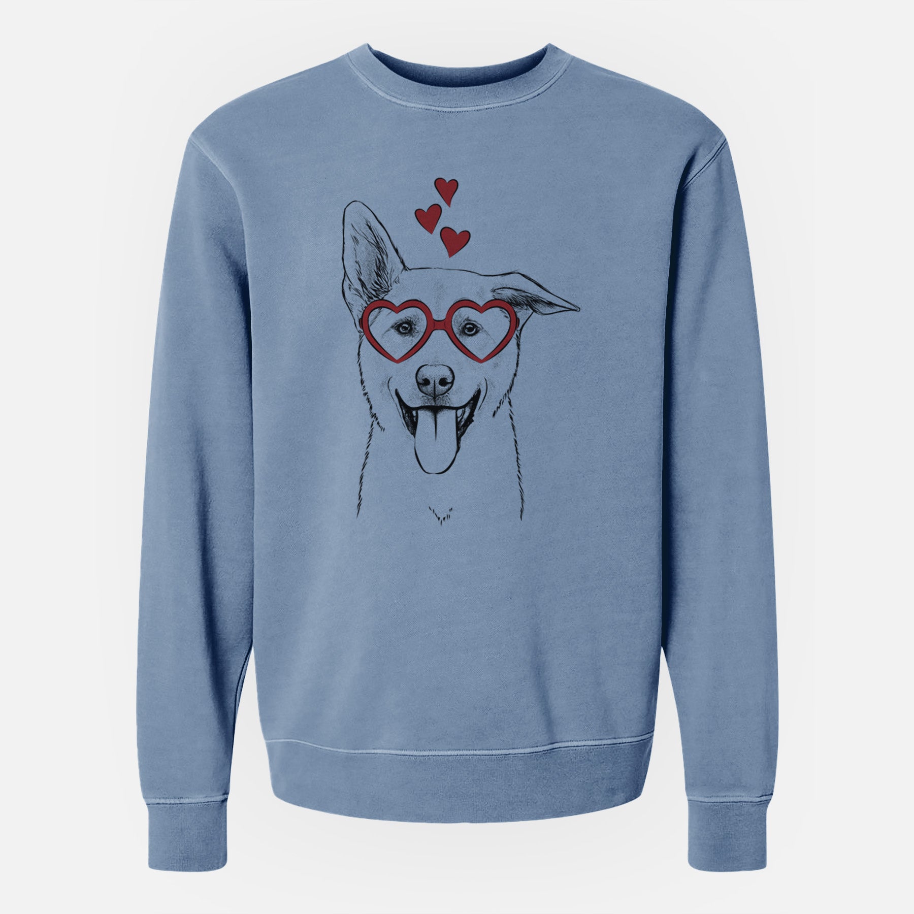 Valentine Hoya the Korean Jindo - Unisex Pigment Dyed Crew Sweatshirt