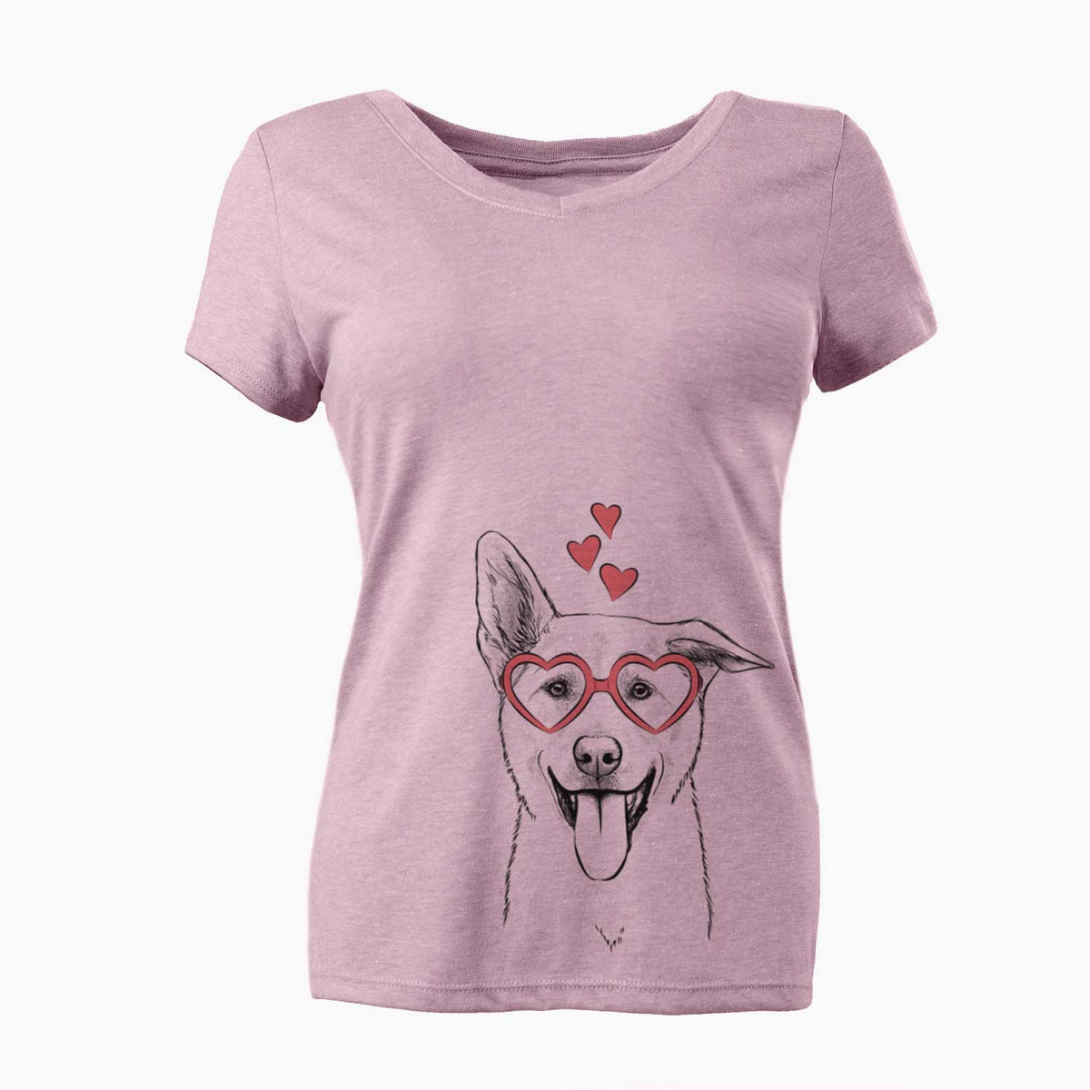 Valentine Hoya the Korean Jindo - Women's V-neck Shirt