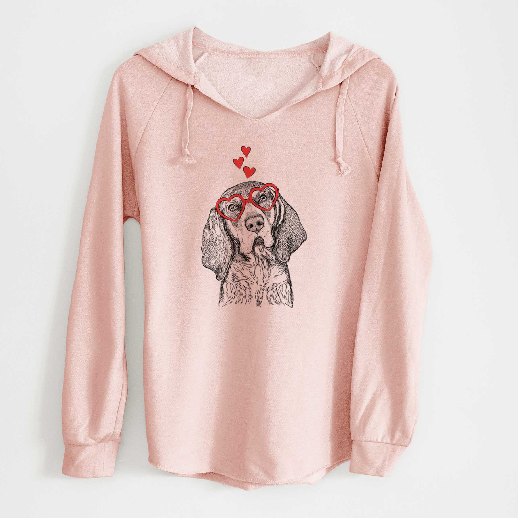 Valentine Huck the Bluetick Coonhound - Cali Wave Hooded Sweatshirt