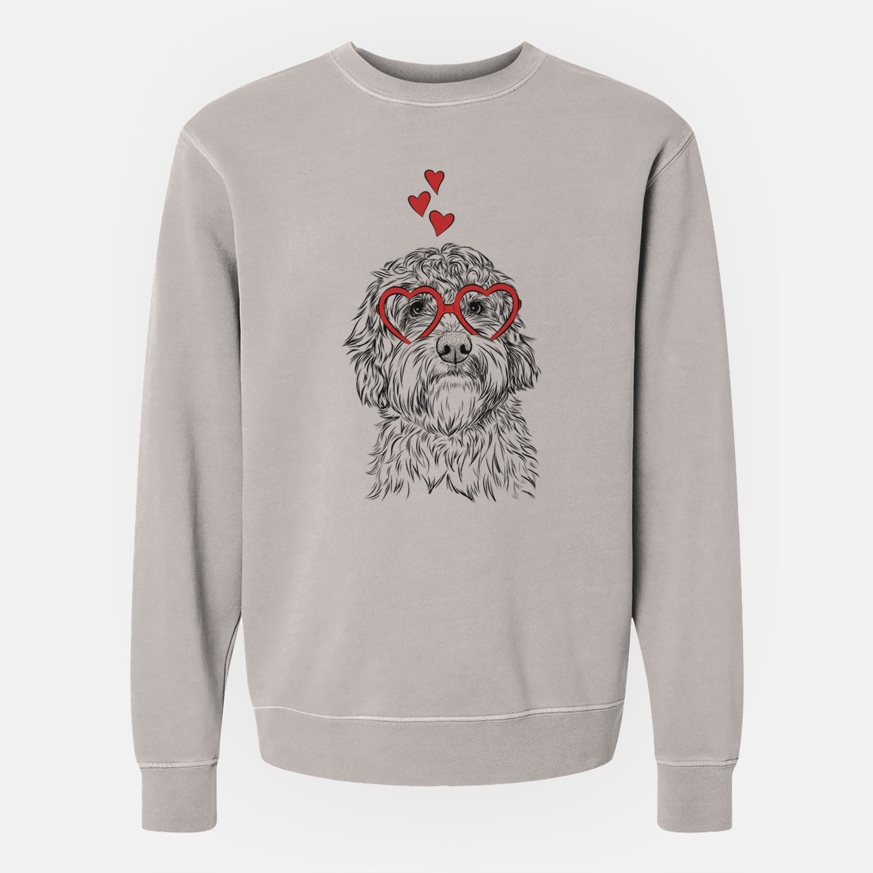 Valentine Huckleberry the Australian Labradoodle - Unisex Pigment Dyed Crew Sweatshirt