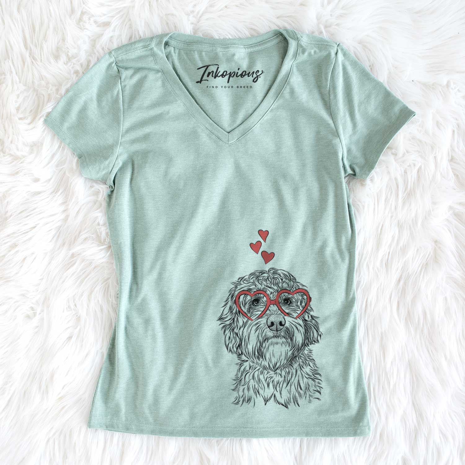 Valentine Huckleberry the Australian Labradoodle - Women's V-neck Shirt