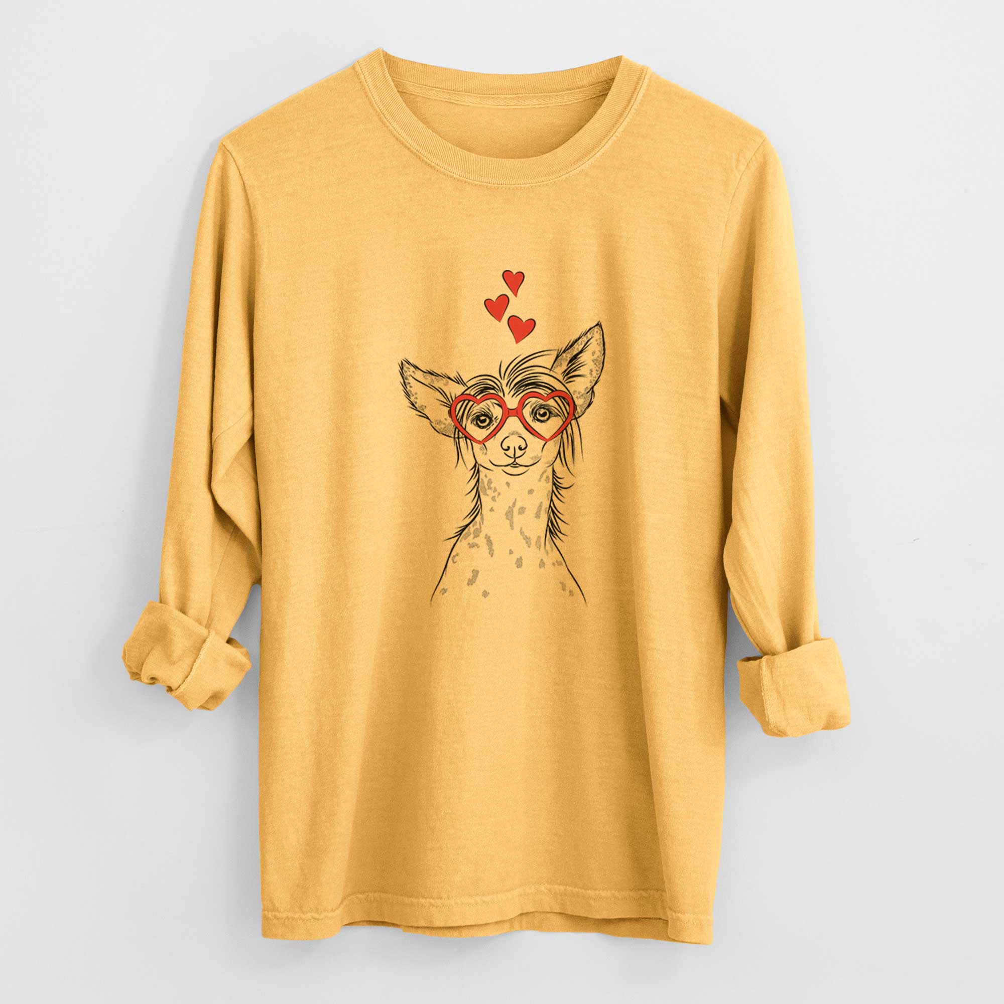 Valentine Hudson the Chinese Crested - Heavyweight 100% Cotton Long Sleeve