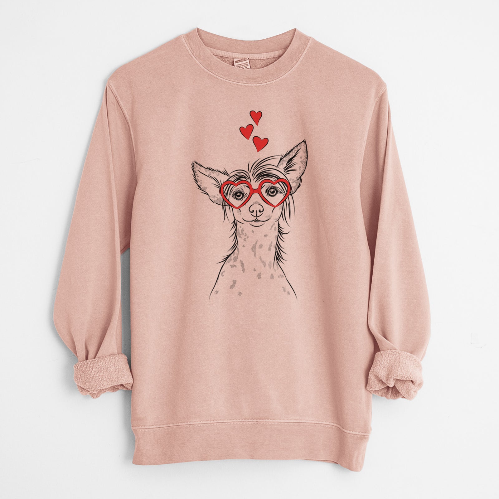 Valentine Hudson the Chinese Crested - Unisex Pigment Dyed Crew Sweatshirt