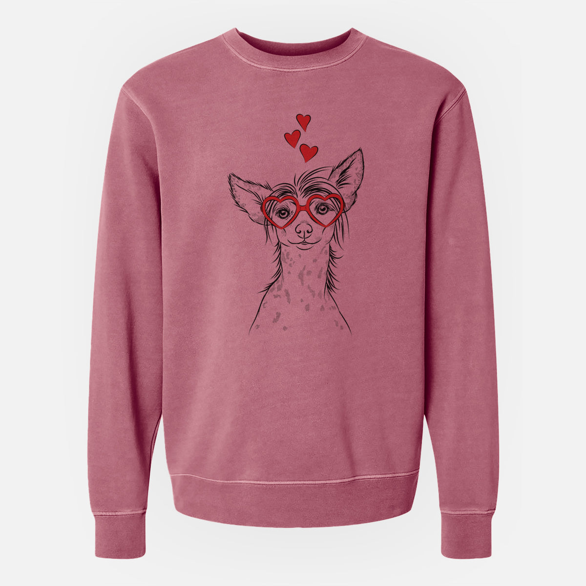 Valentine Hudson the Chinese Crested - Unisex Pigment Dyed Crew Sweatshirt