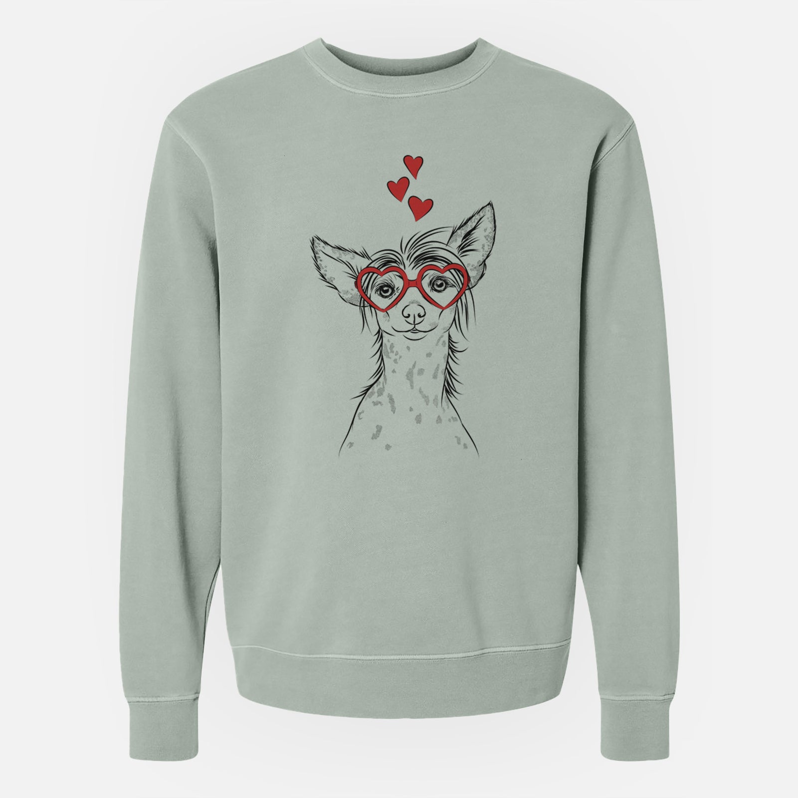 Valentine Hudson the Chinese Crested - Unisex Pigment Dyed Crew Sweatshirt
