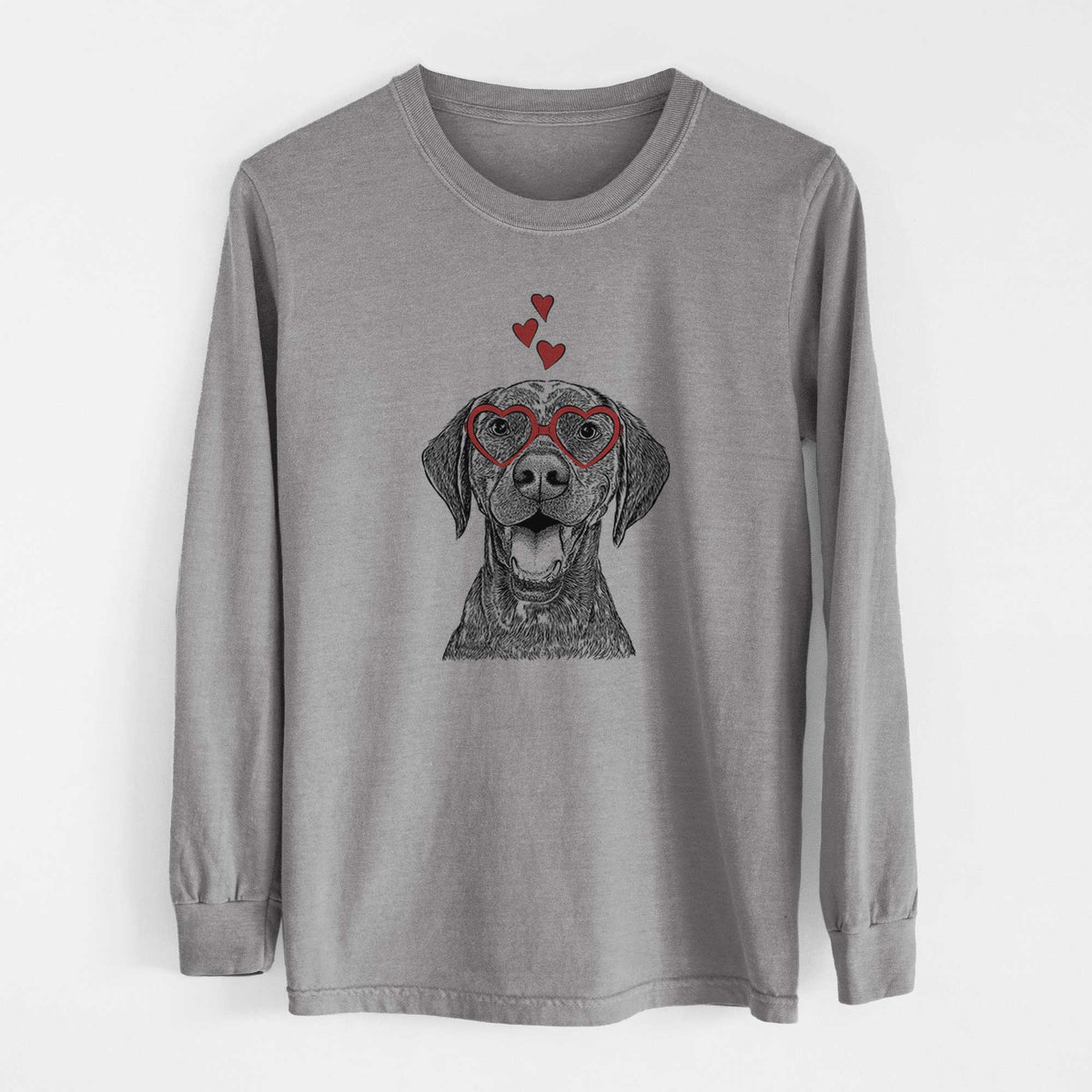 Valentine Hudson the German Shorthaired Pointer - Heavyweight 100% Cotton Long Sleeve
