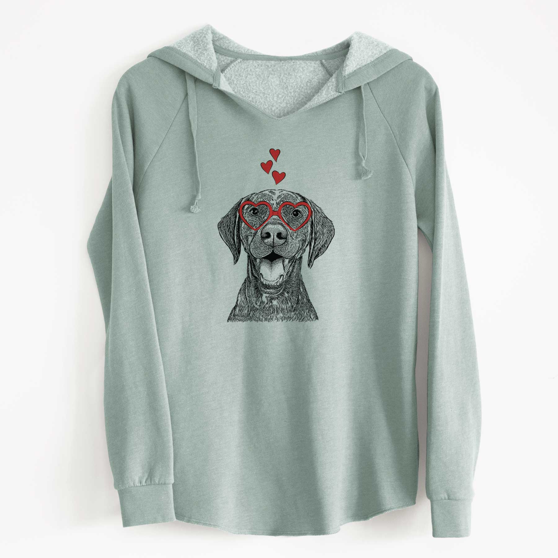 Valentine Hudson the German Shorthaired Pointer - Cali Wave Hooded Sweatshirt