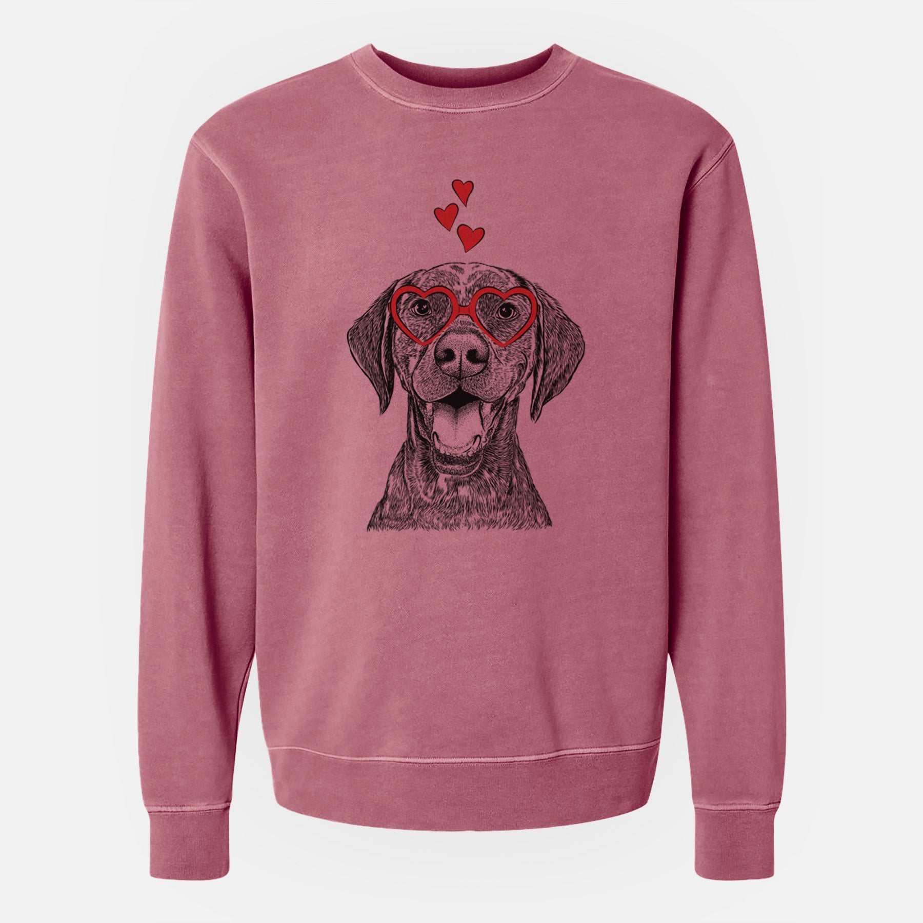 Valentine Hudson the German Shorthaired Pointer - Unisex Pigment Dyed Crew Sweatshirt