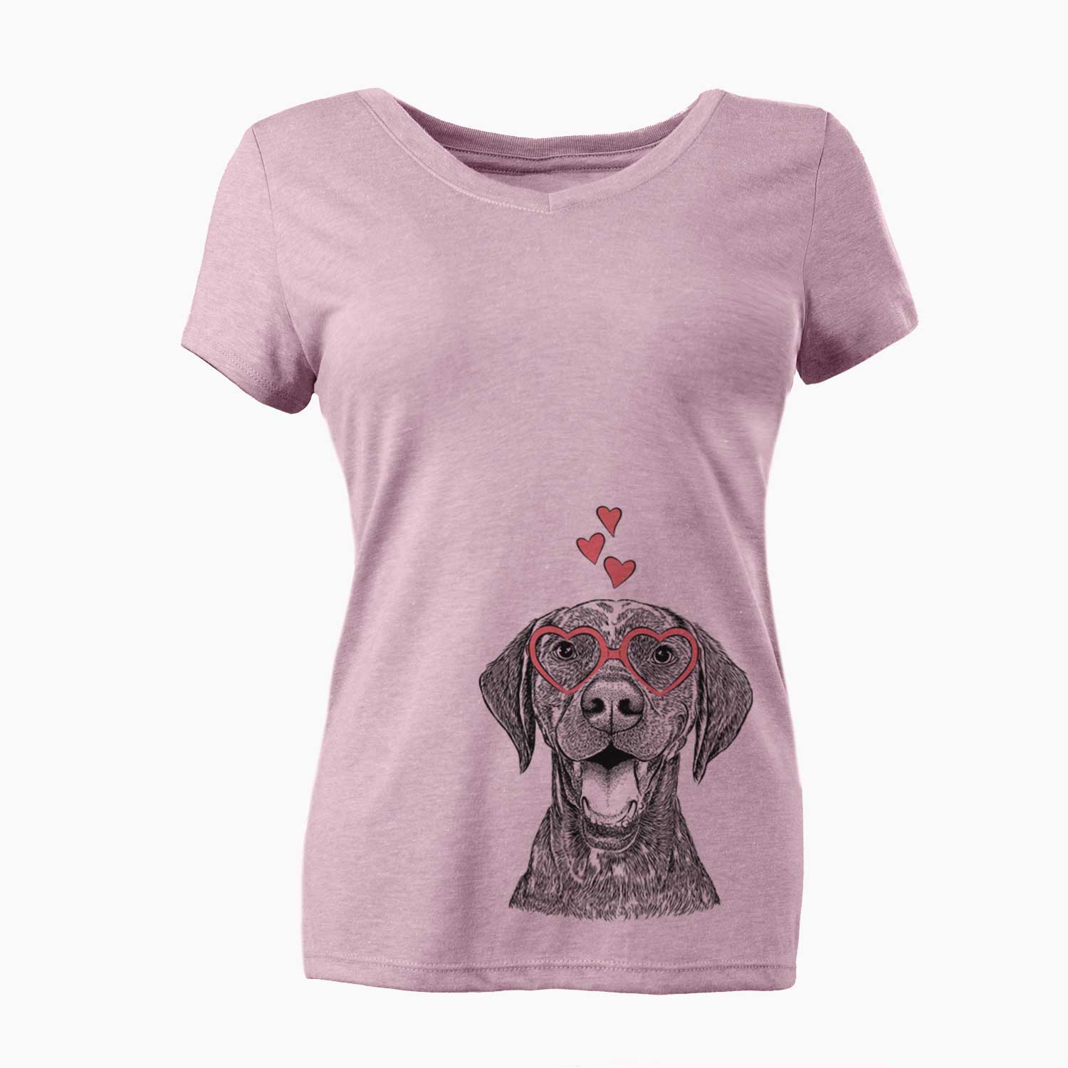 Valentine Hudson the German Shorthaired Pointer - Women's V-neck Shirt