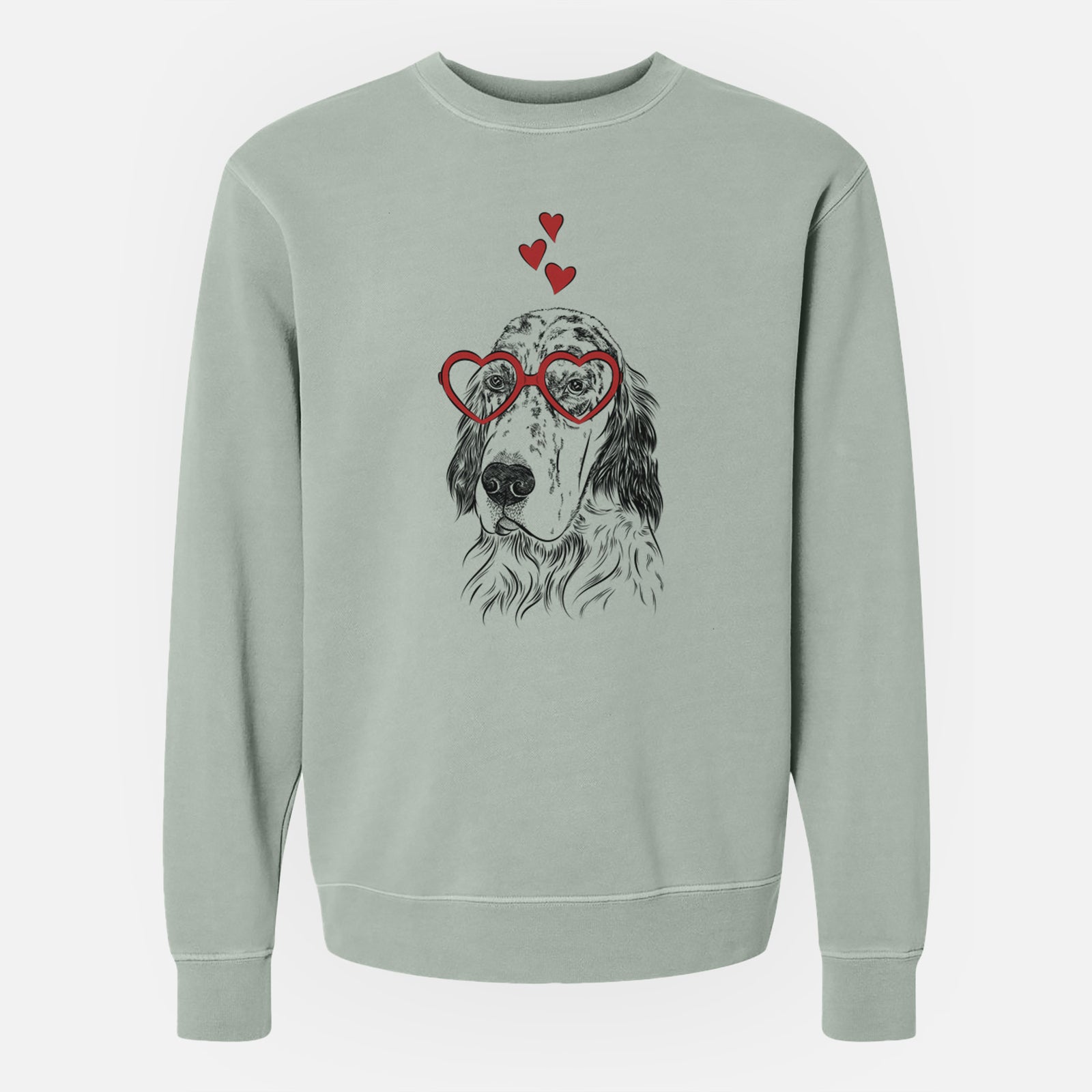 Valentine Hutch the English Setter - Unisex Pigment Dyed Crew Sweatshirt